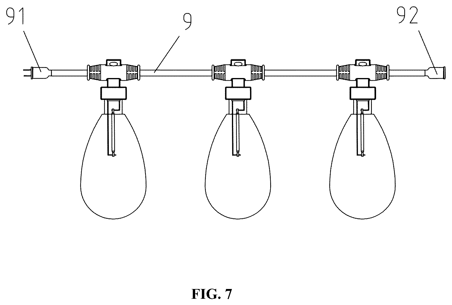 Patent US12345383 Figure 7 – Fastening type waterproof LED lamp and fastening type waterproof light string