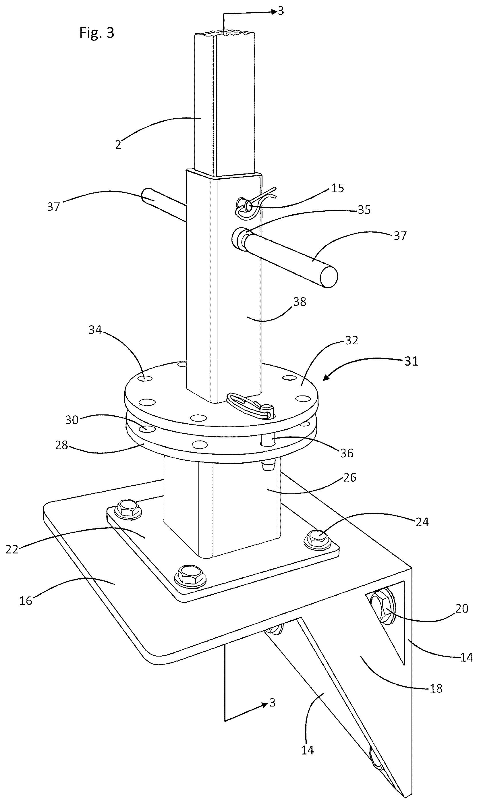 Patent US12345384 Figure 3 – Paving machine lighting assembly