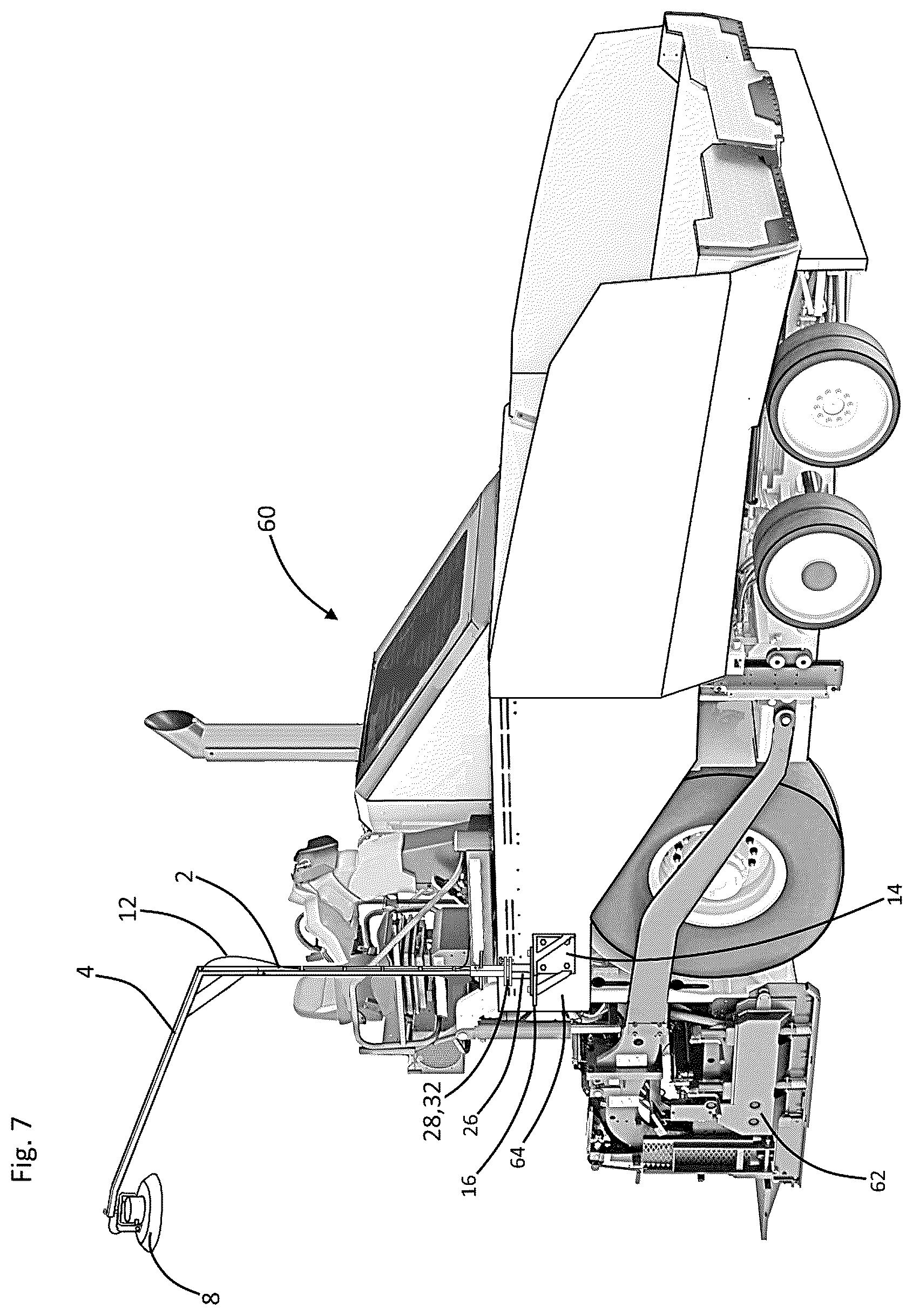 Patent US12345384 Figure 7 – Paving machine lighting assembly