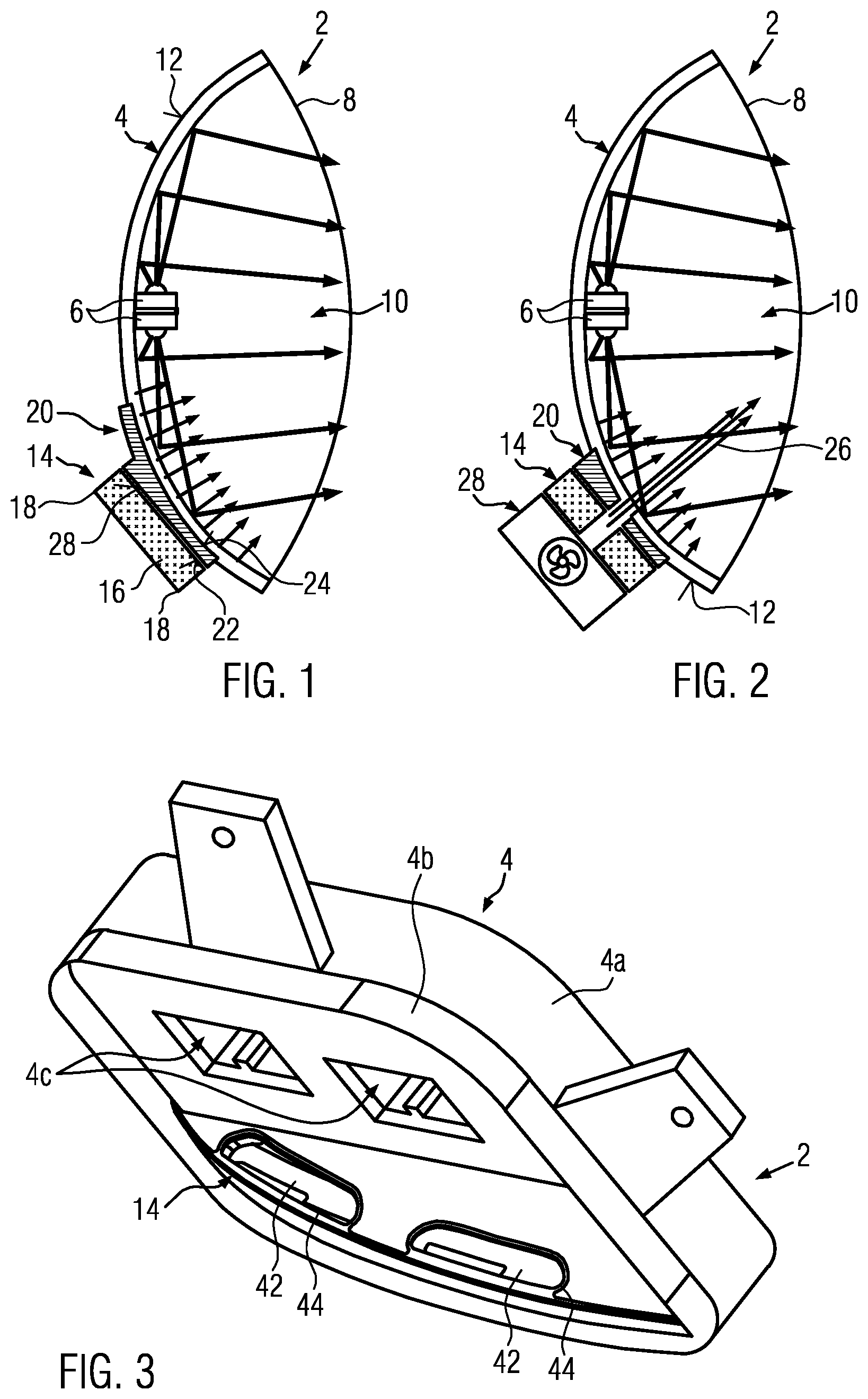 Patent US12345389 Figure 1 – Optical device usable as a motor vehicle headlight