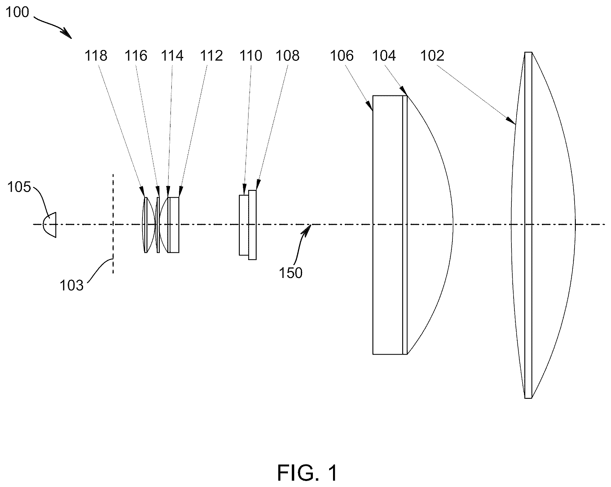 Patent US12345390 — Optical system for an automated luminaire — Figure 1