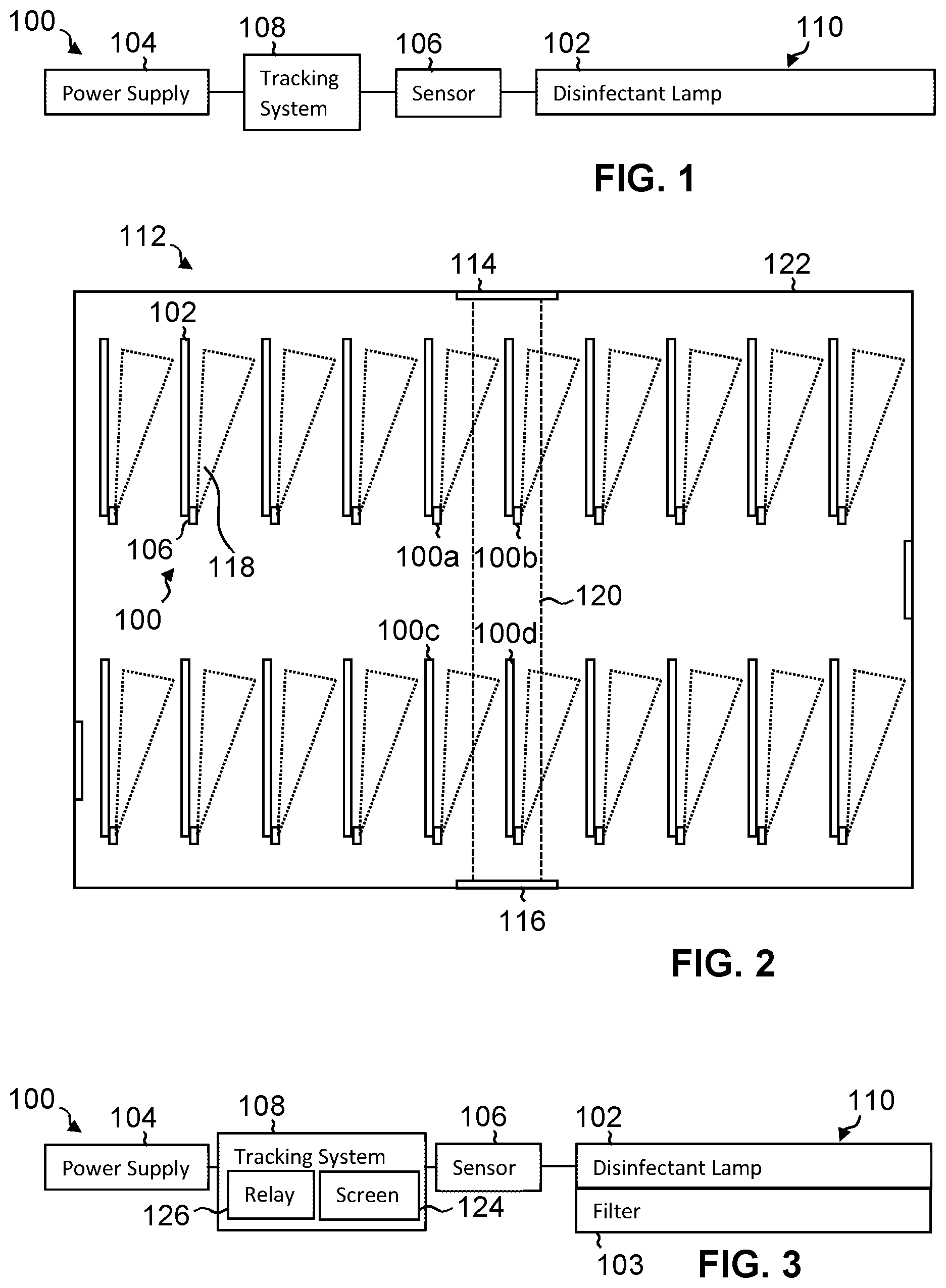Patent US12345397 Figure 1 – Multi-lamp lighting system