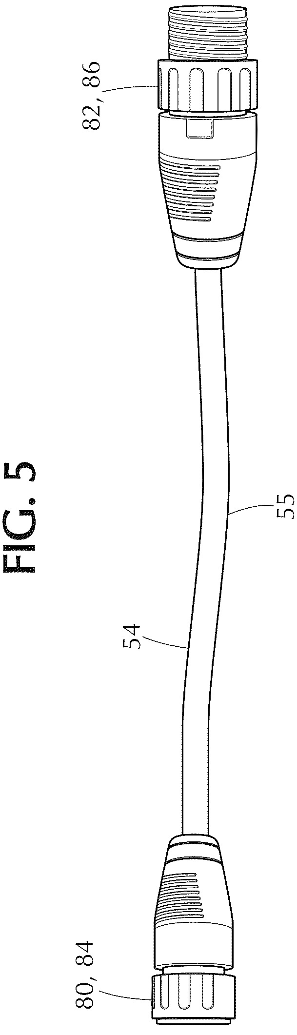 Patent US12345399 Figure 5 – Pluggable low voltage outdoor watertight lighting system for path lighting