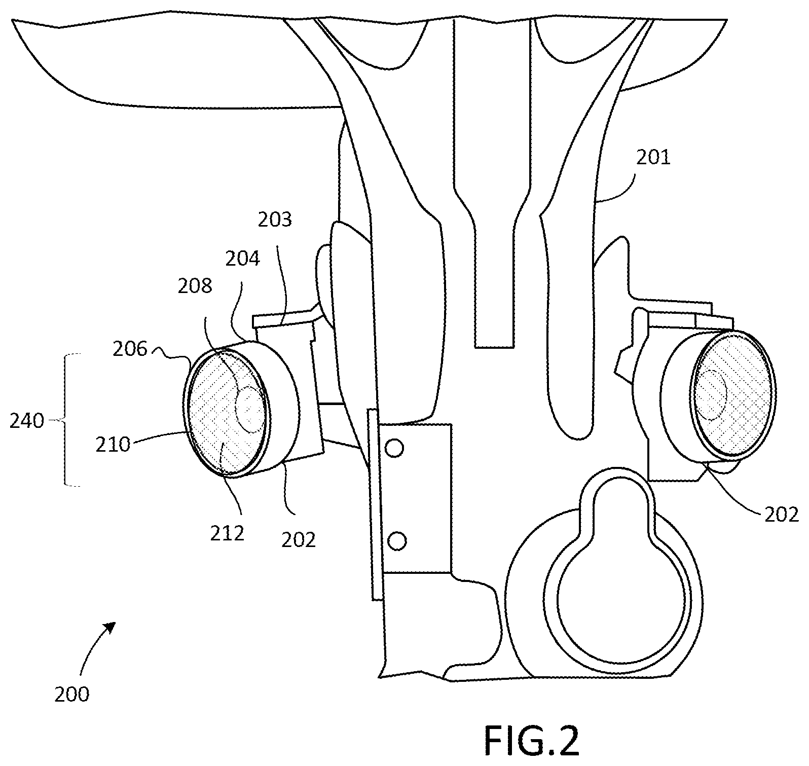 Patent US12345401 Figure 2 – Smart landing light deicing using advanced transparent metal mesh conductor