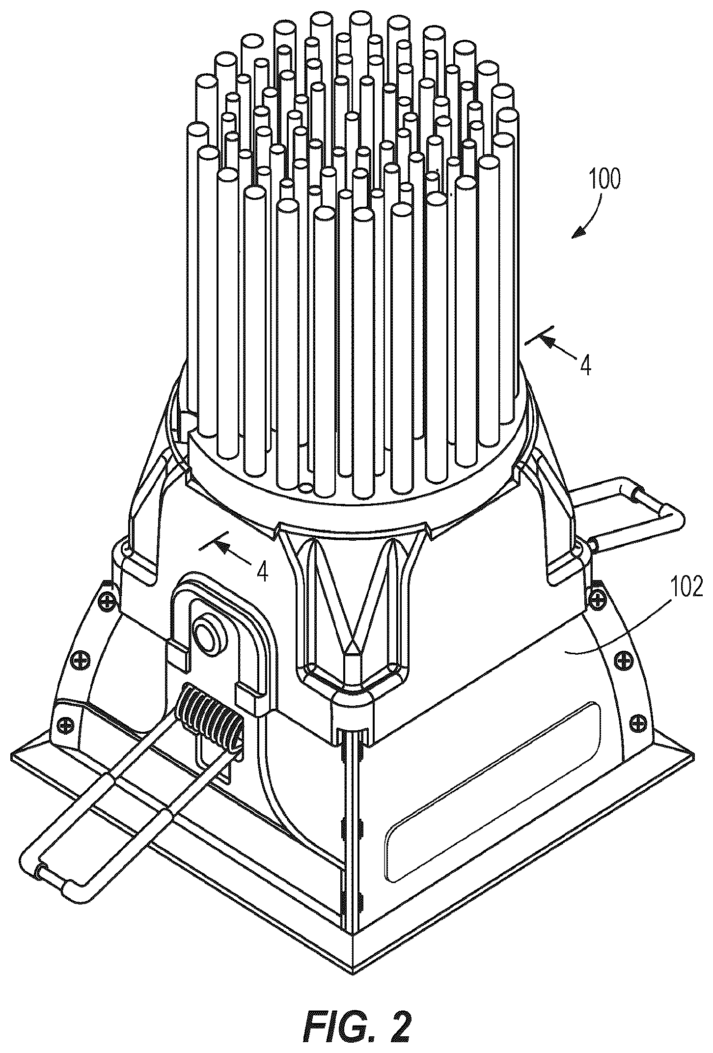 Patent US12345404 Figure 2 – Luminaire with stacked UV and visible light sources