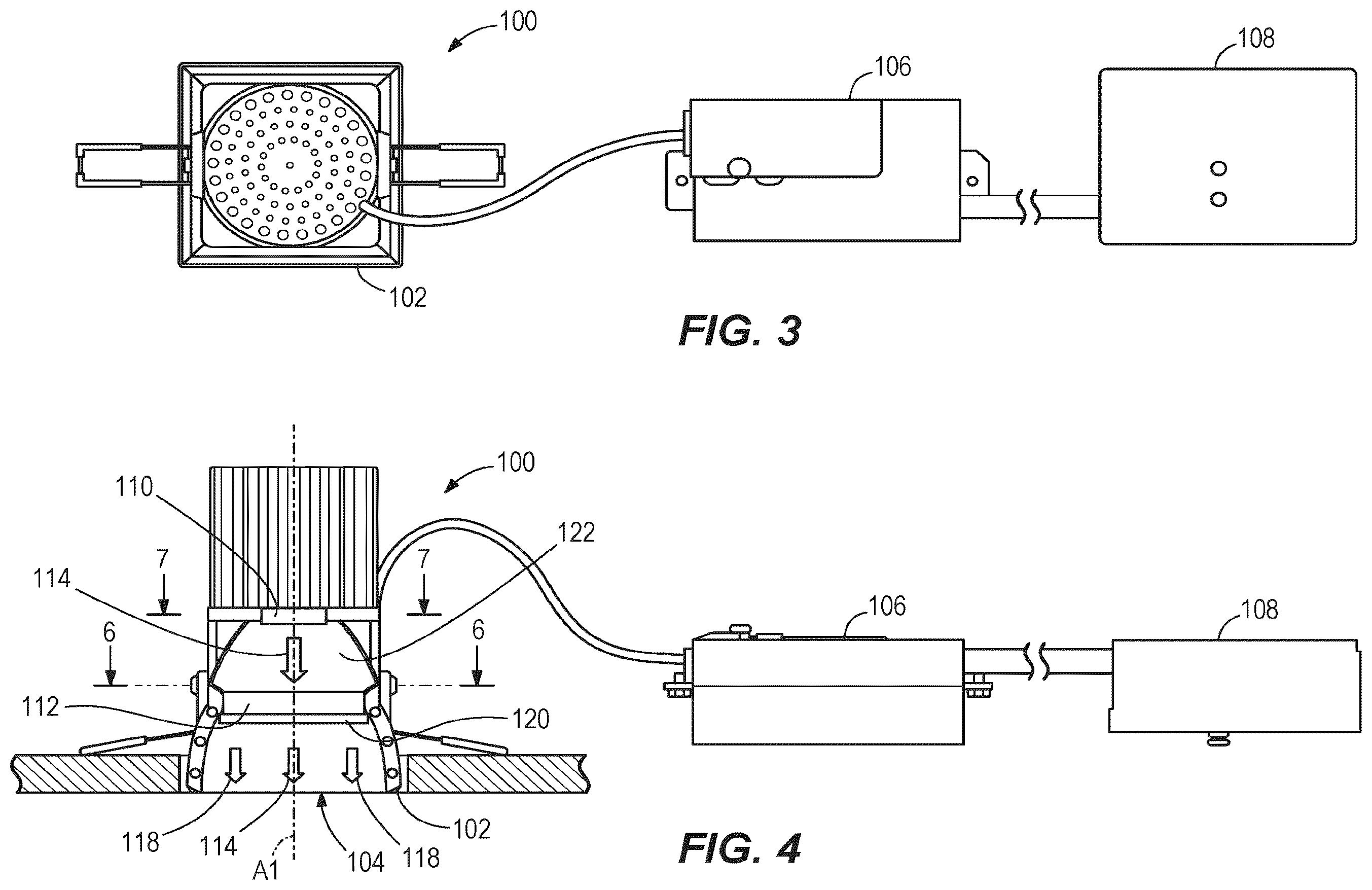 Patent US12345404 Figure 3 – Luminaire with stacked UV and visible light sources