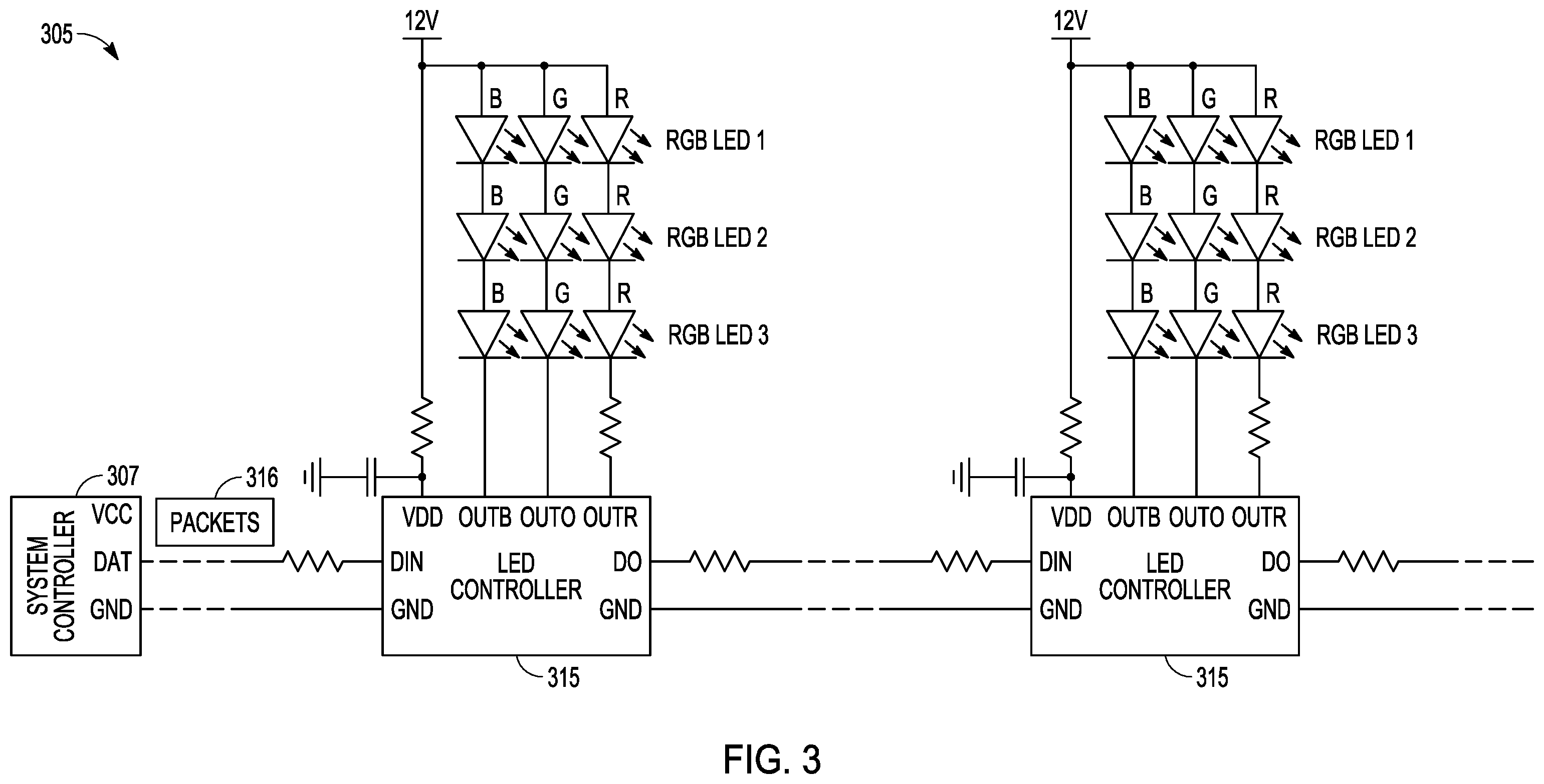 Patent US12345406 Figure 3 – Interactive LED system for enhancing billiard gameplay