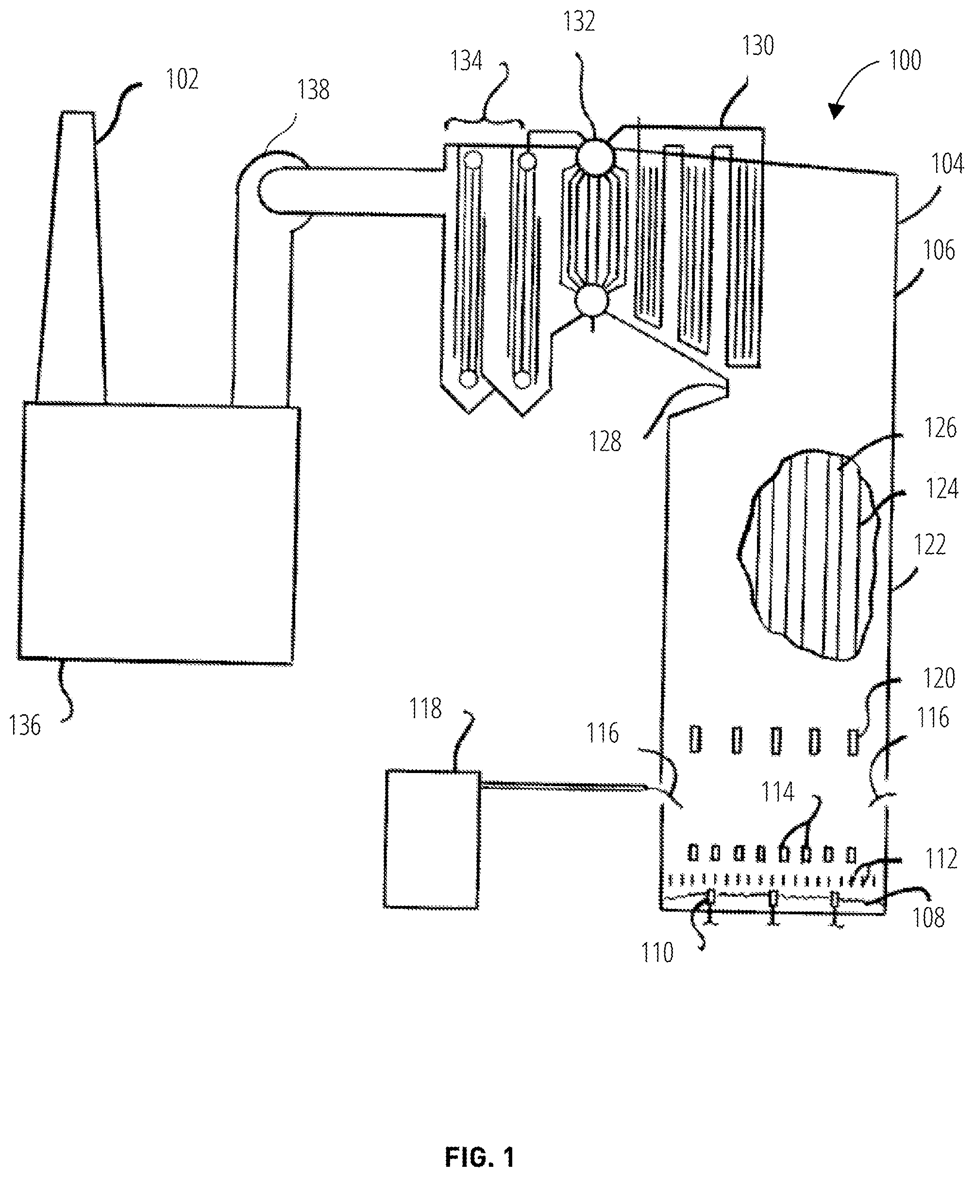 Patent US12345410 Figure 1 – System and methods for controlling operation of a recovery boiler to reduce fouling