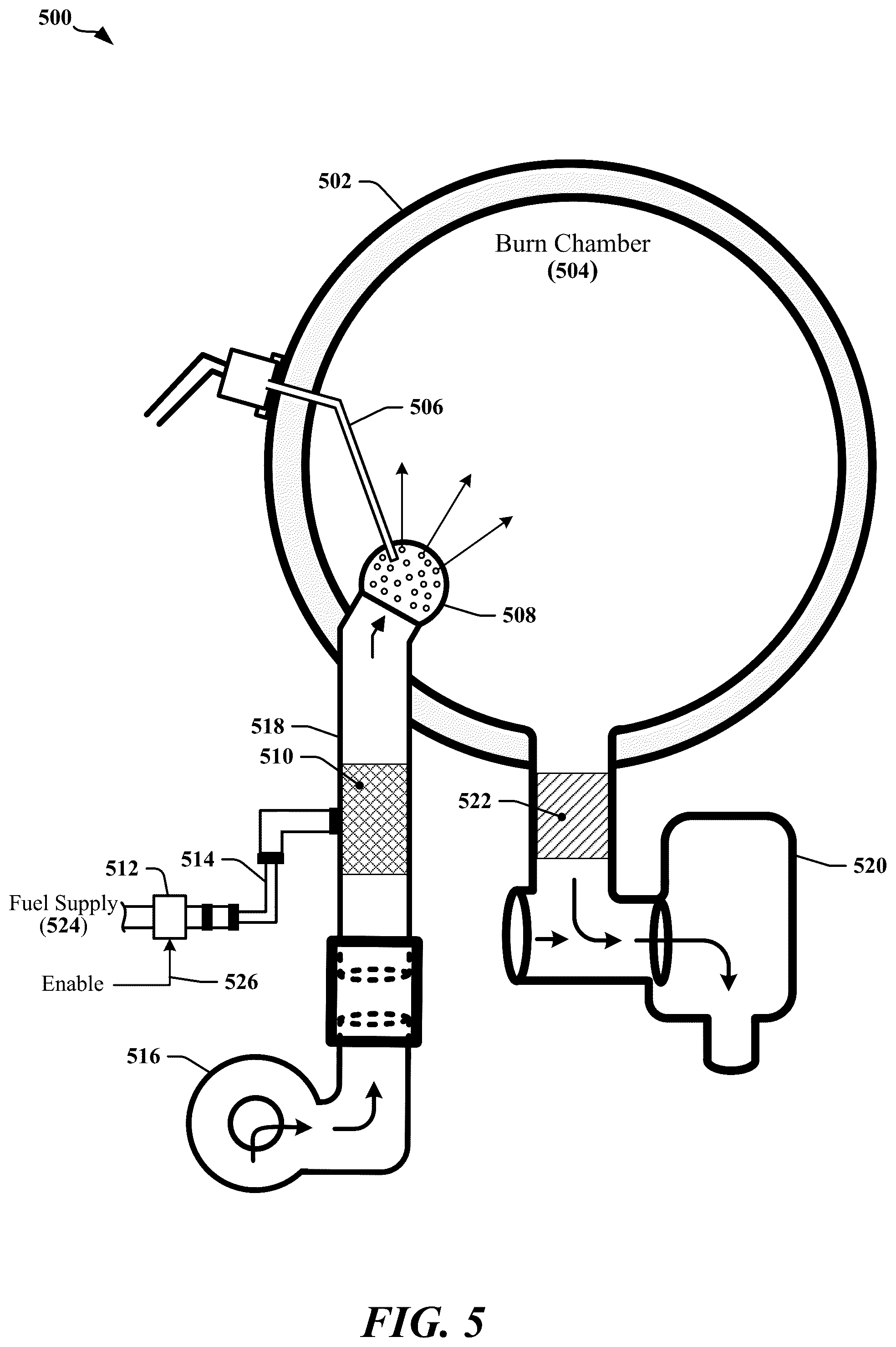 Patent US12345413 Figure 5 – Compact waste combustion system