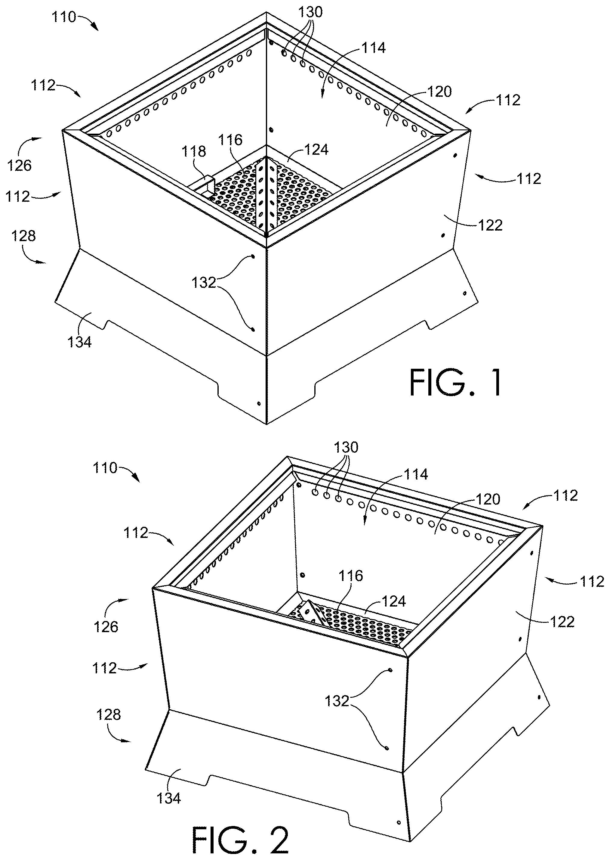 Patent US12345419 Figure 1 – Assemblable fire pit