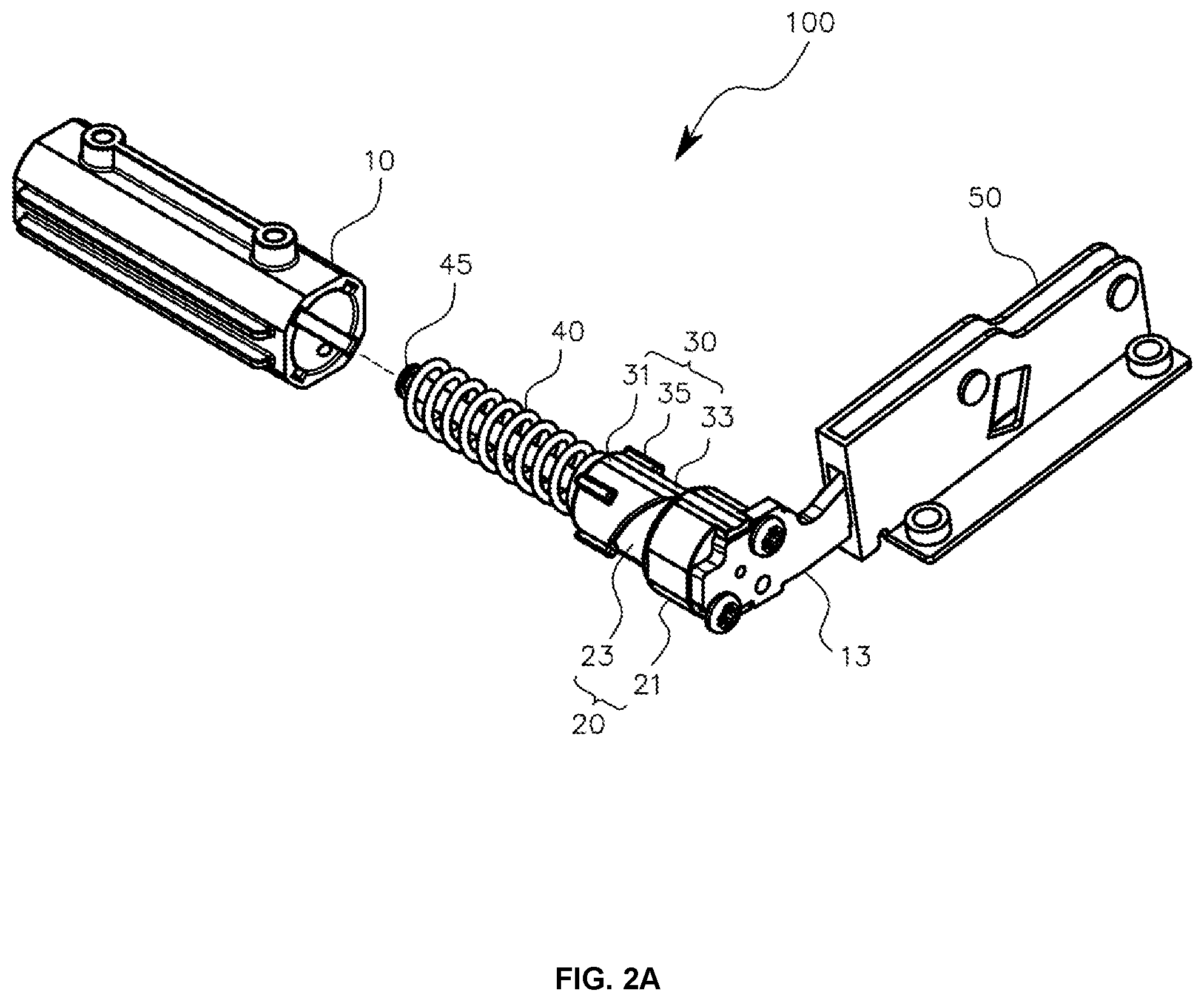 Patent US12345420 Figure 2 – Door hinge for oven