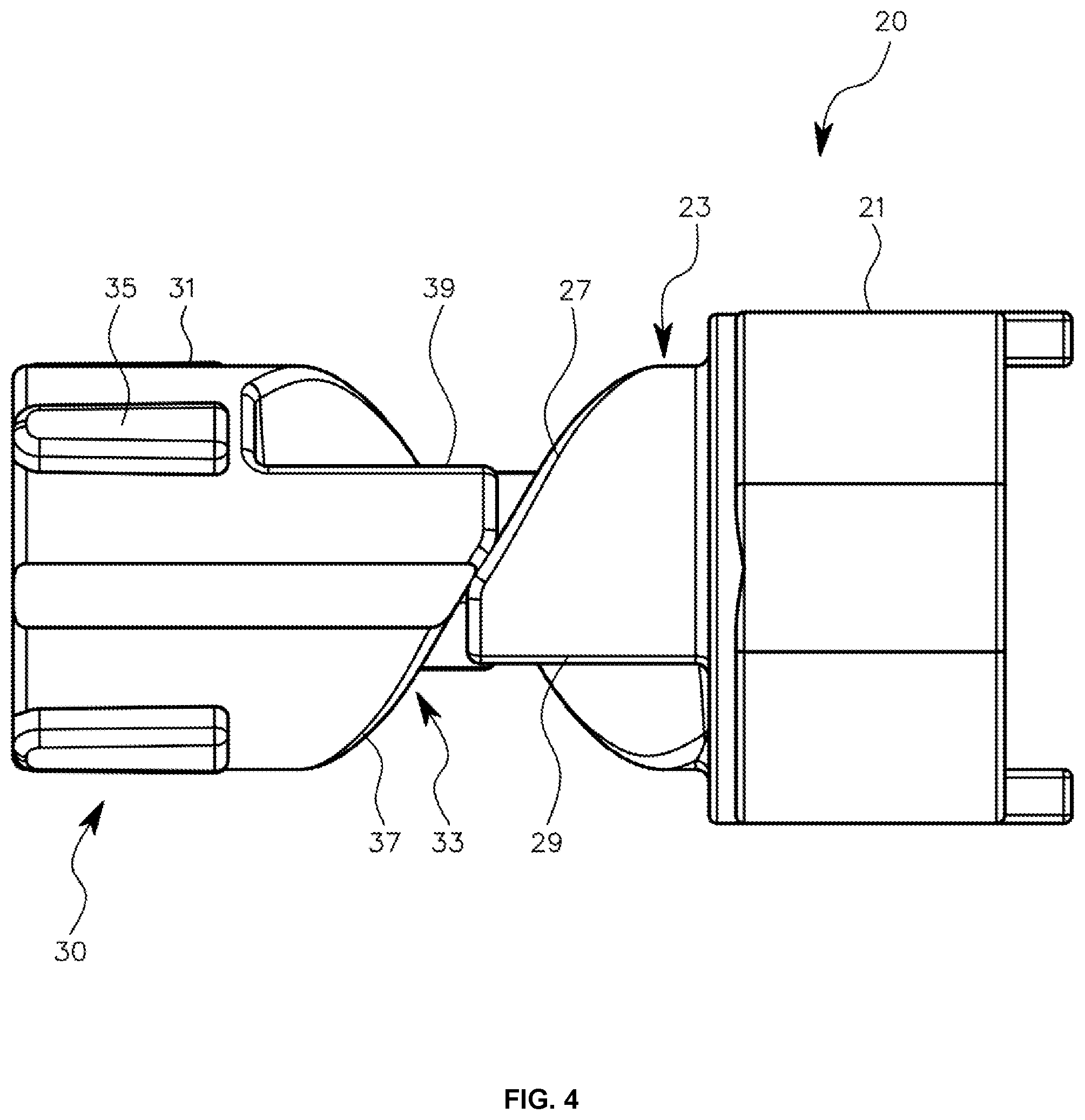 Patent US12345420 Figure 7 – Door hinge for oven