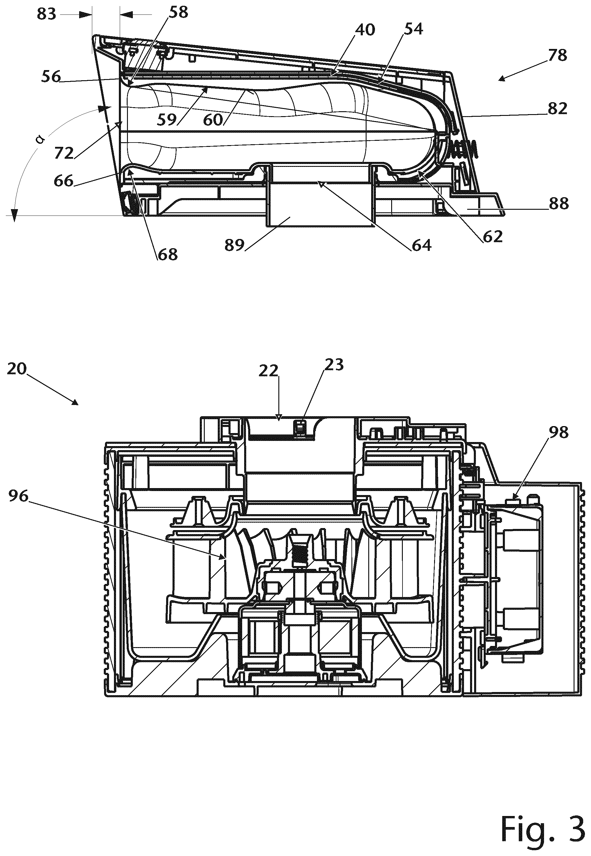 Patent US12345421 Figure 3 – Device for extracting vapours and method for extracting vapours by means of the device and use of the device for extracting vapours