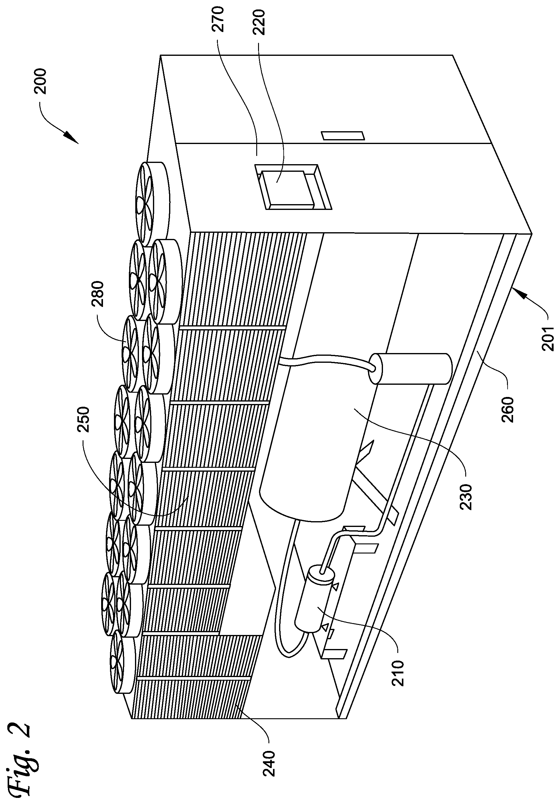 Patent US12345425 Figure 2 – Method of improving air cooled packaged units performance for multi-packaged-units installations
