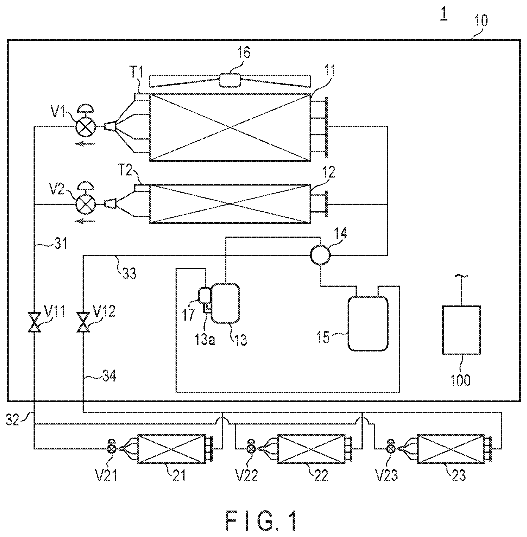 Patent US12345426 Figure 1 – Air conditioner that defrosts outdoor heat exchanger based on refrigerant residue amount of outdoor heat exchanger