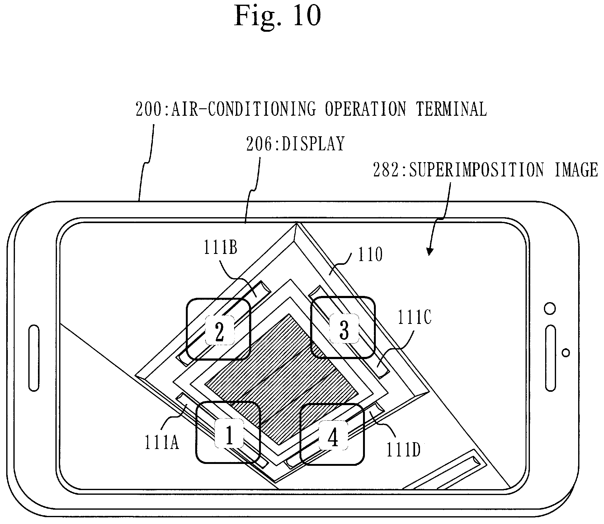 Patent US12345430 Figure 10 – Air-conditioning operation terminal, computer-readable medium and air-conditioning system
