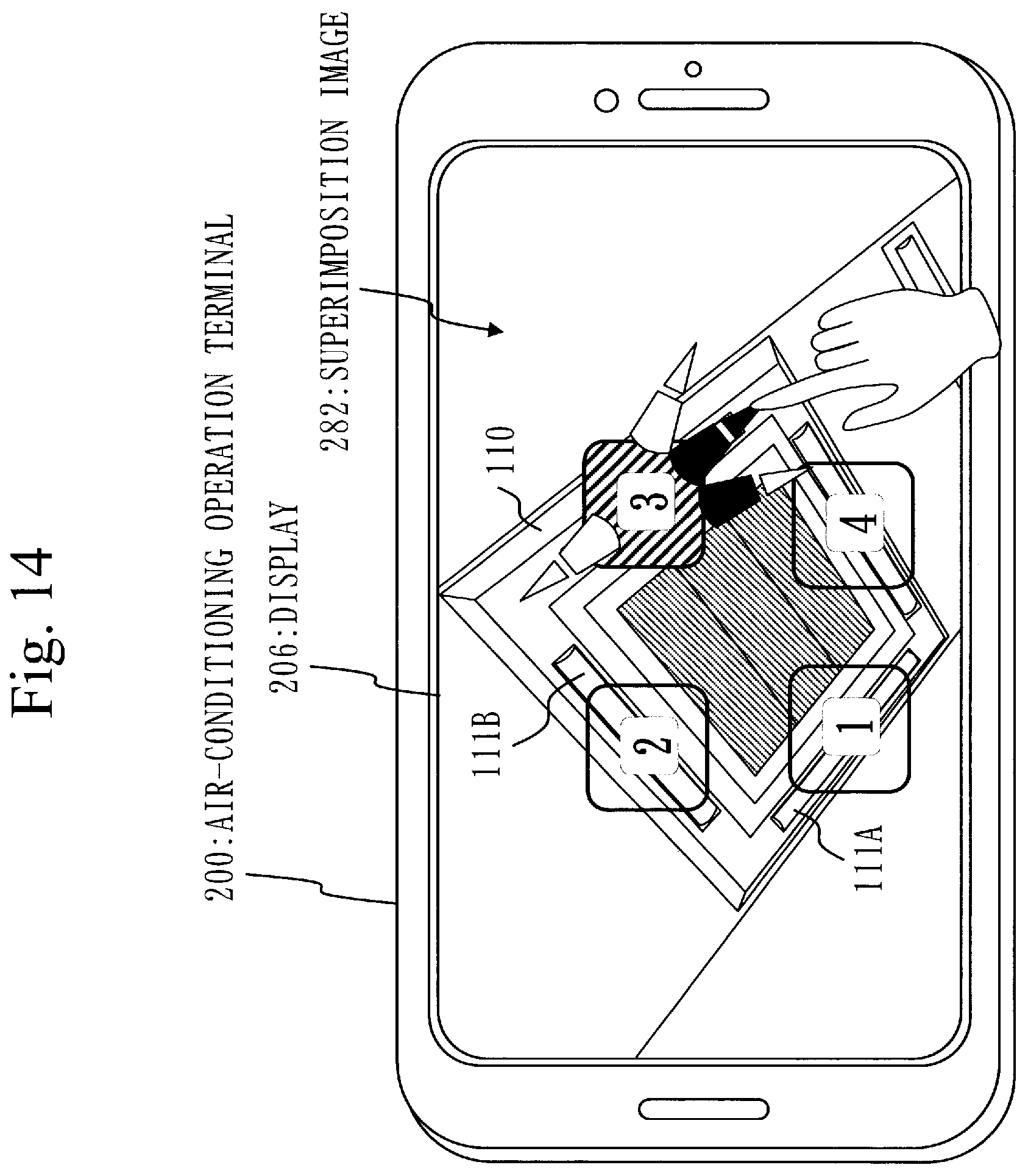 Patent US12345430 Figure 14 – Air-conditioning operation terminal, computer-readable medium and air-conditioning system