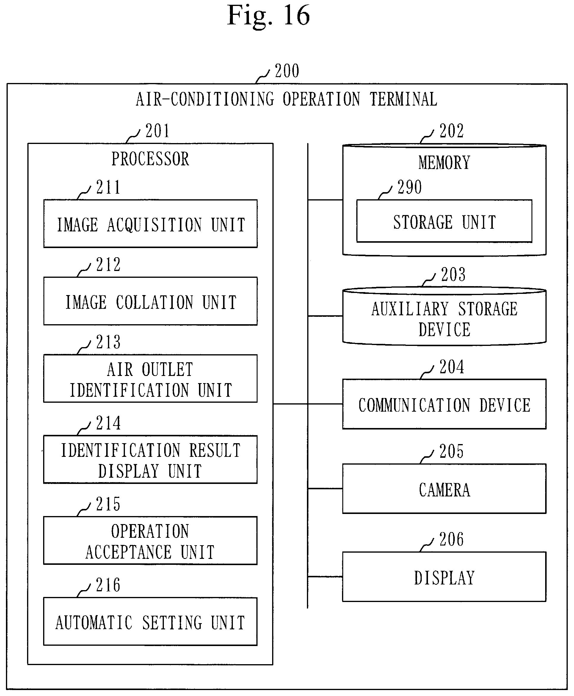 Patent US12345430 Figure 16 – Air-conditioning operation terminal, computer-readable medium and air-conditioning system