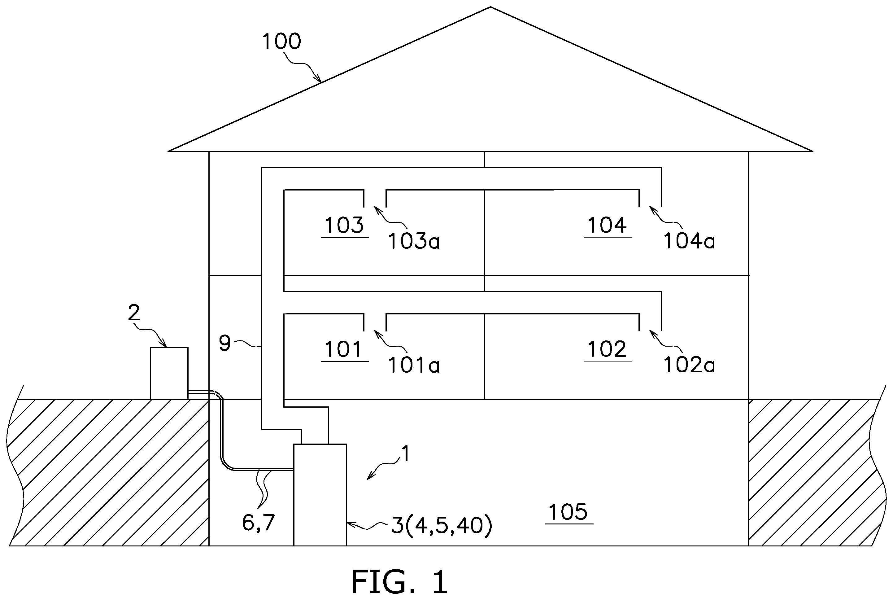 Patent US12345434 — Air conditioning system — Figure 1