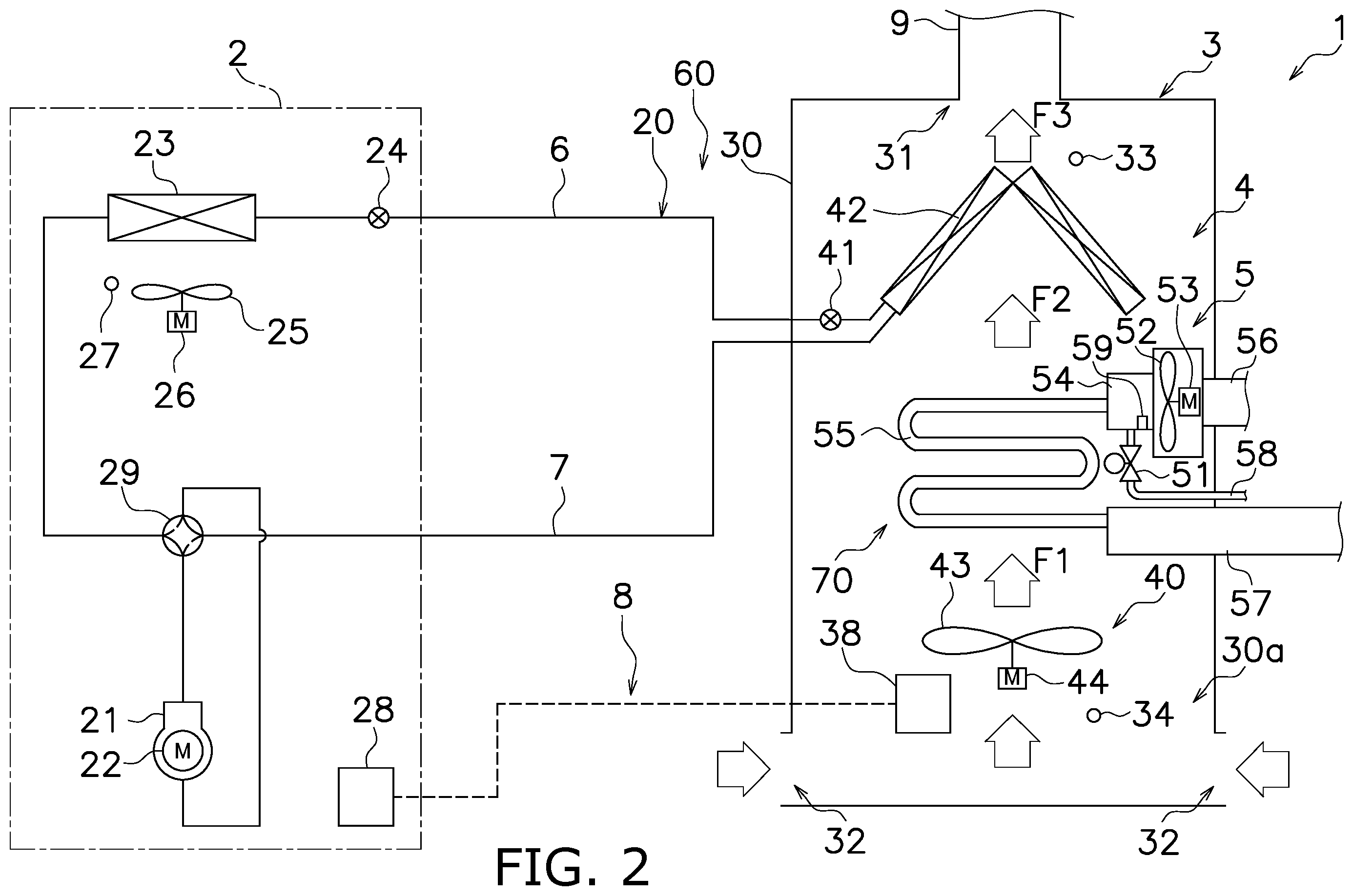 Patent US12345434 Figure 2 – Air conditioning system