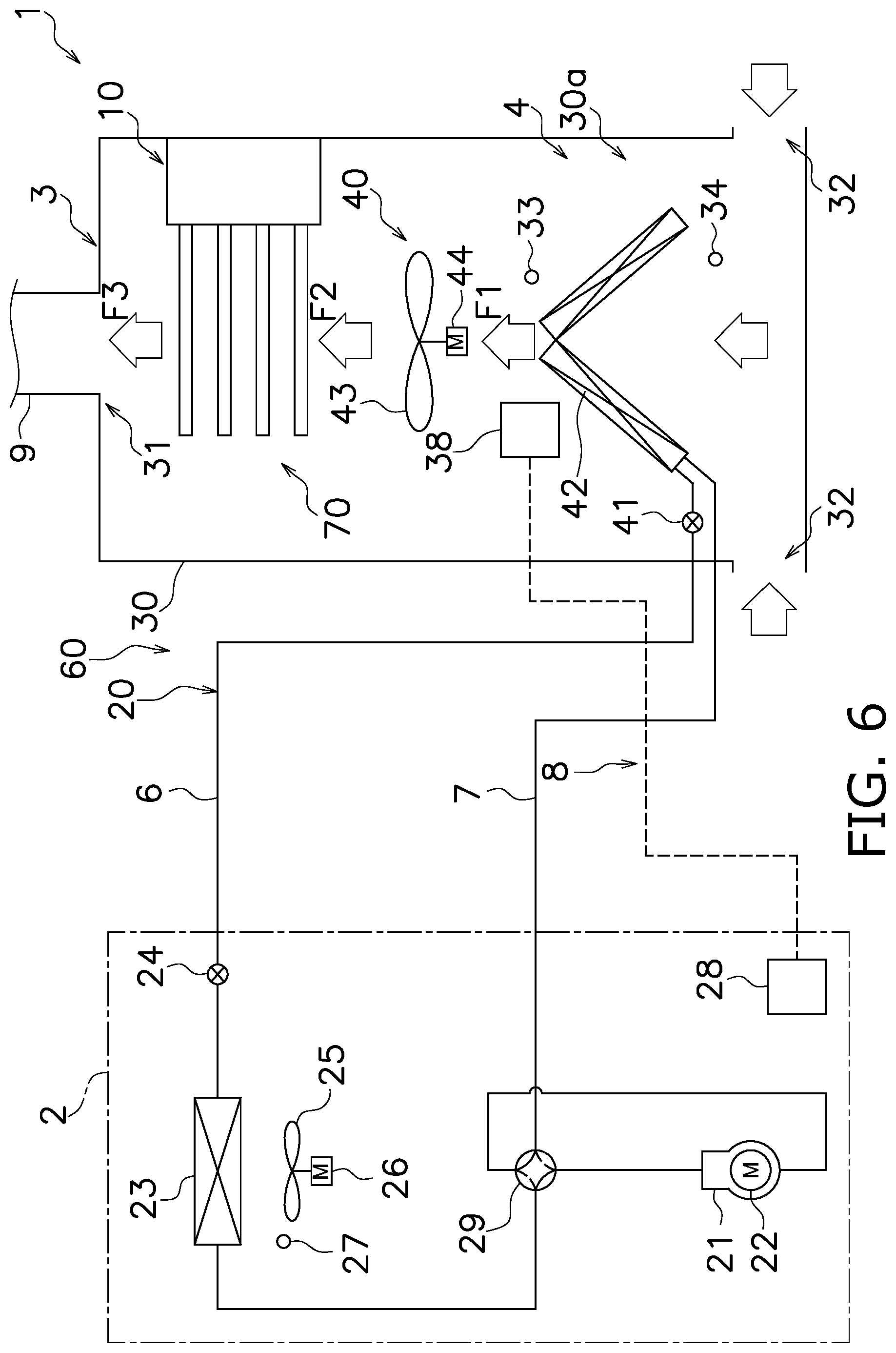 Patent US12345434 Figure 6 – Air conditioning system