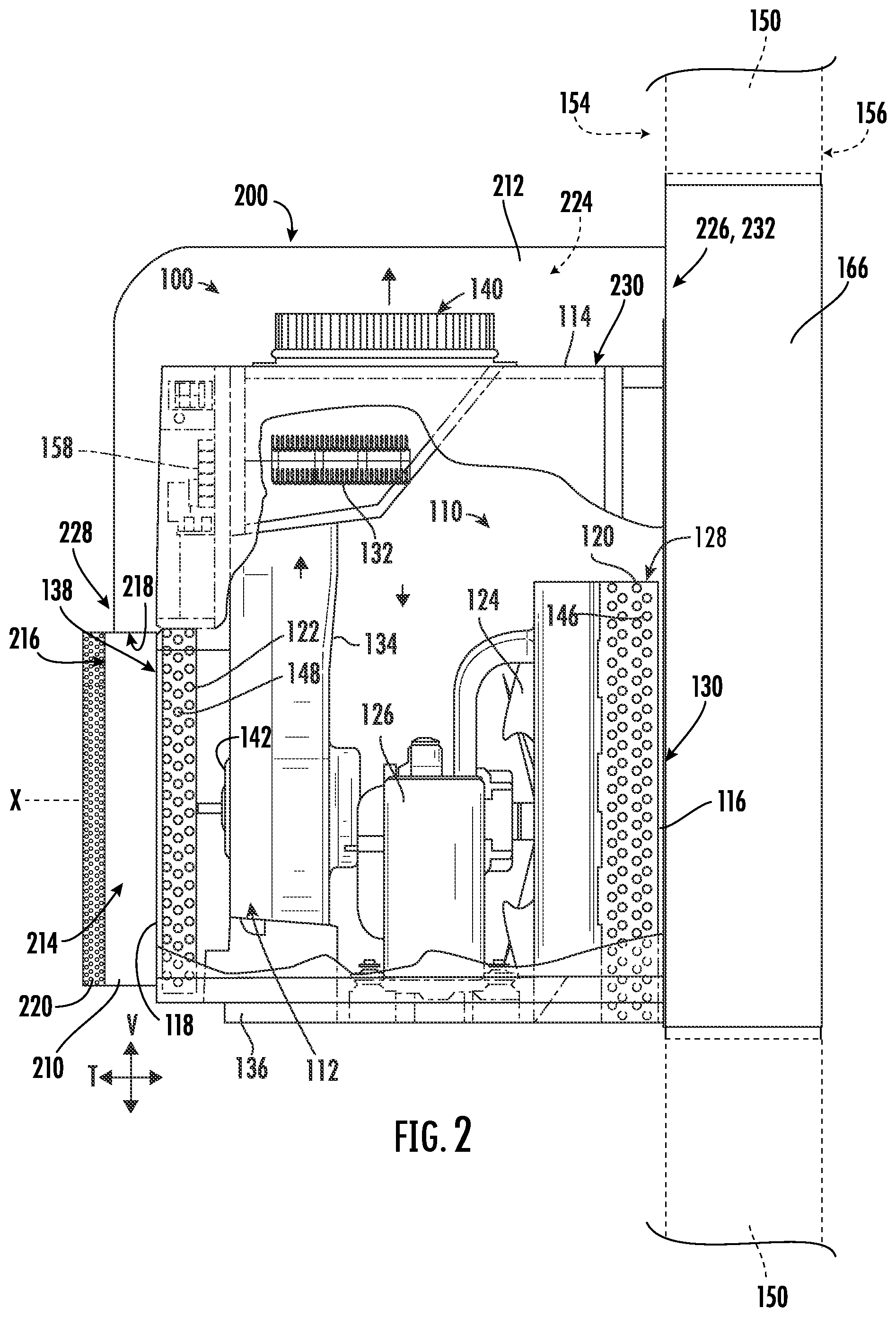 Patent US12345439 Figure 2 – Damper door for an air conditioning appliance