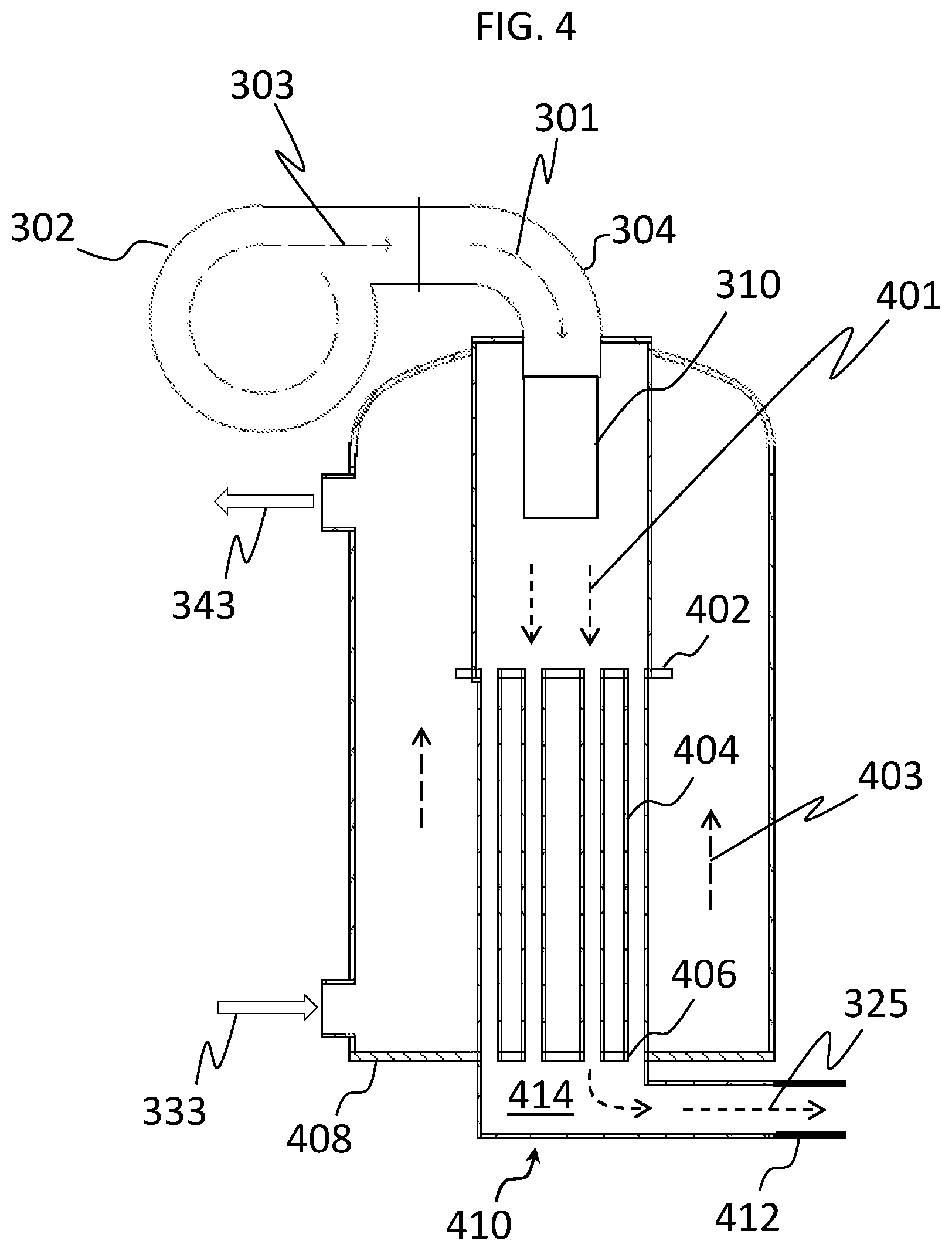 Patent US12345445 Figure 8 – Compact fluid heating system with high bulk heat flux using elevated heat exchanger pressure drop