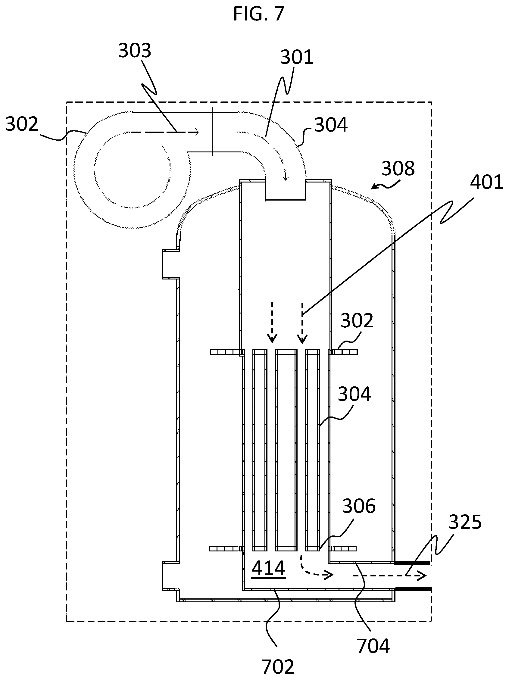 Patent US12345445 Figure 11 – Compact fluid heating system with high bulk heat flux using elevated heat exchanger pressure drop
