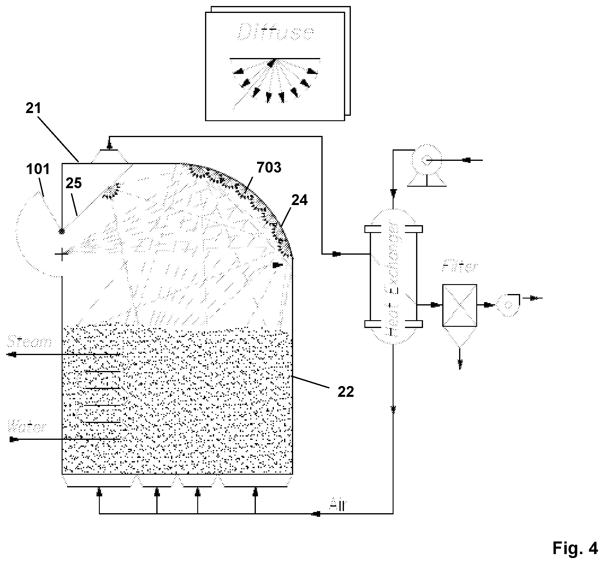 Patent US12345448 Figure 4 – Device for the storage of thermal energy of solar origin based upon multiple reflections