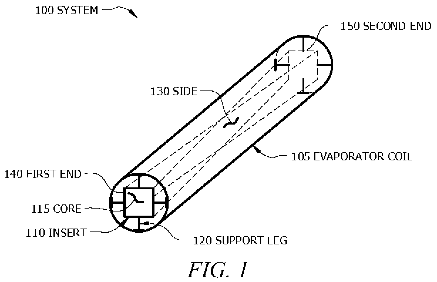 Patent US12345450 Figure 1 – Evaporator coil insert