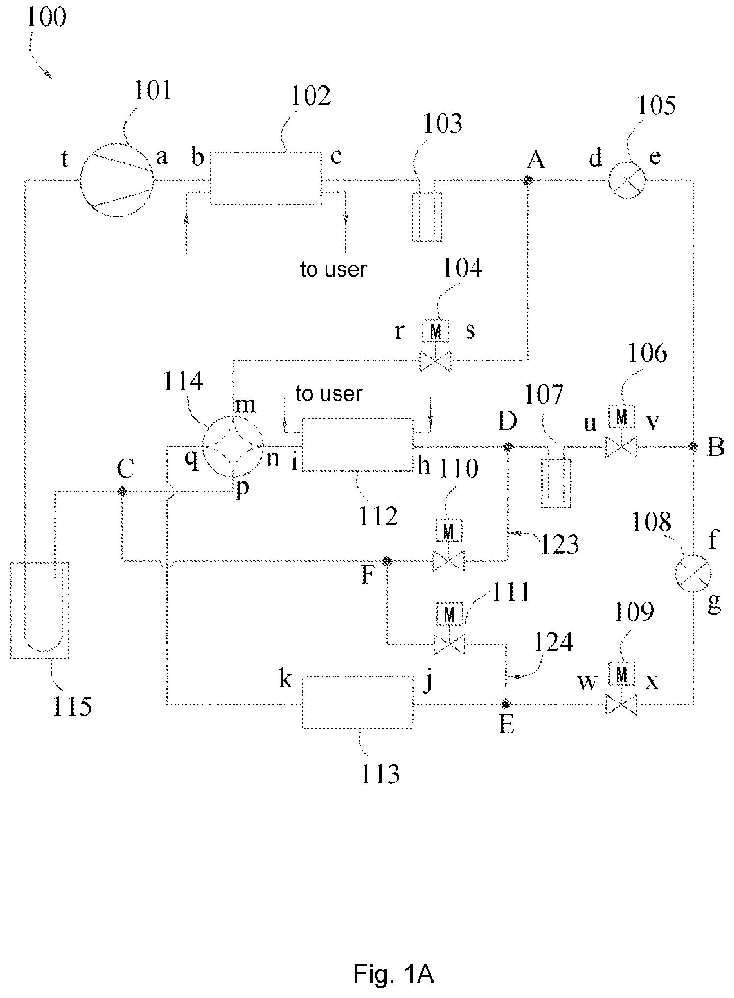 Patent US12345451 Figure 1 – Refrigeration system
