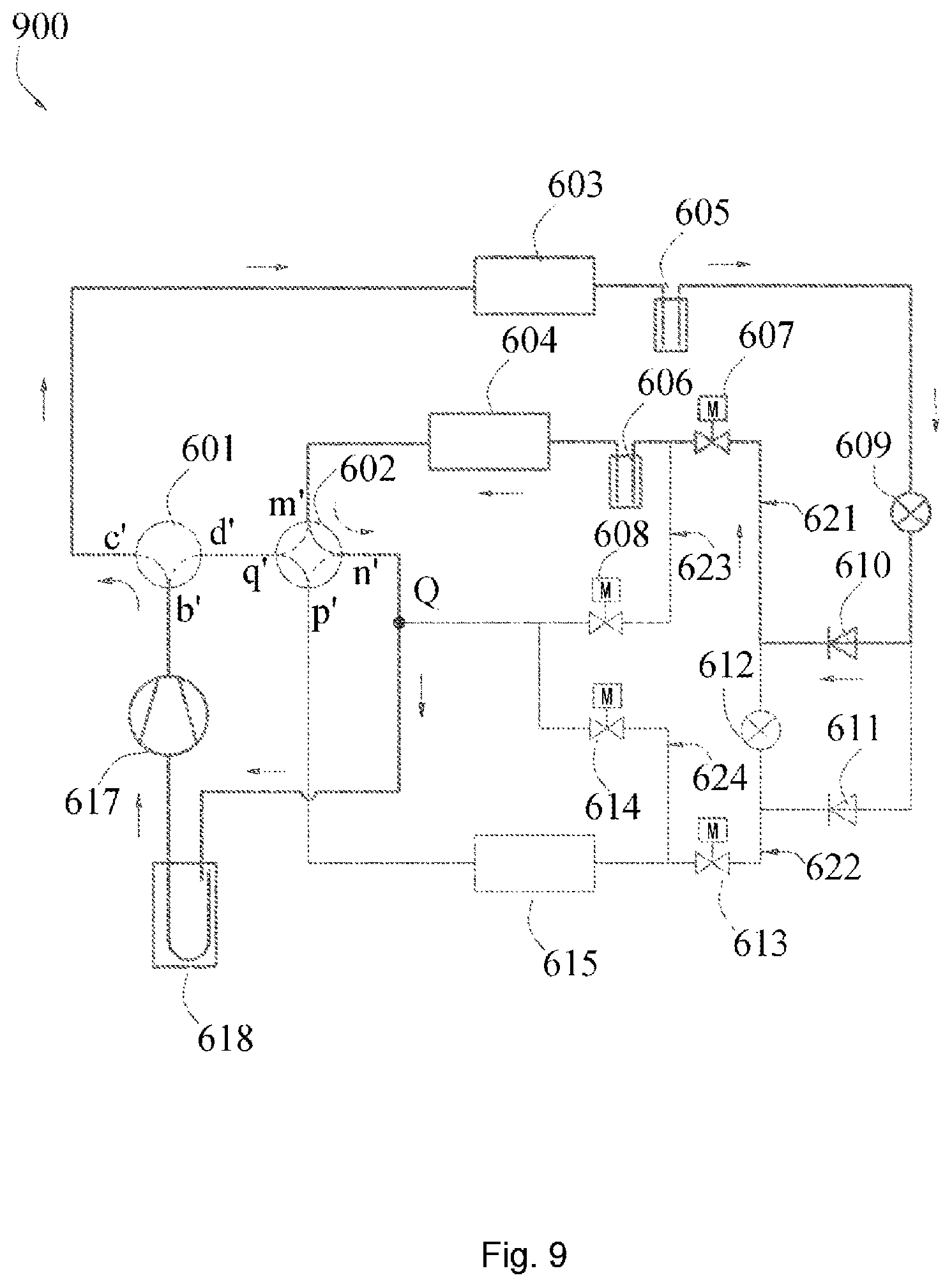 Patent US12345451 Figure 11 – Refrigeration system
