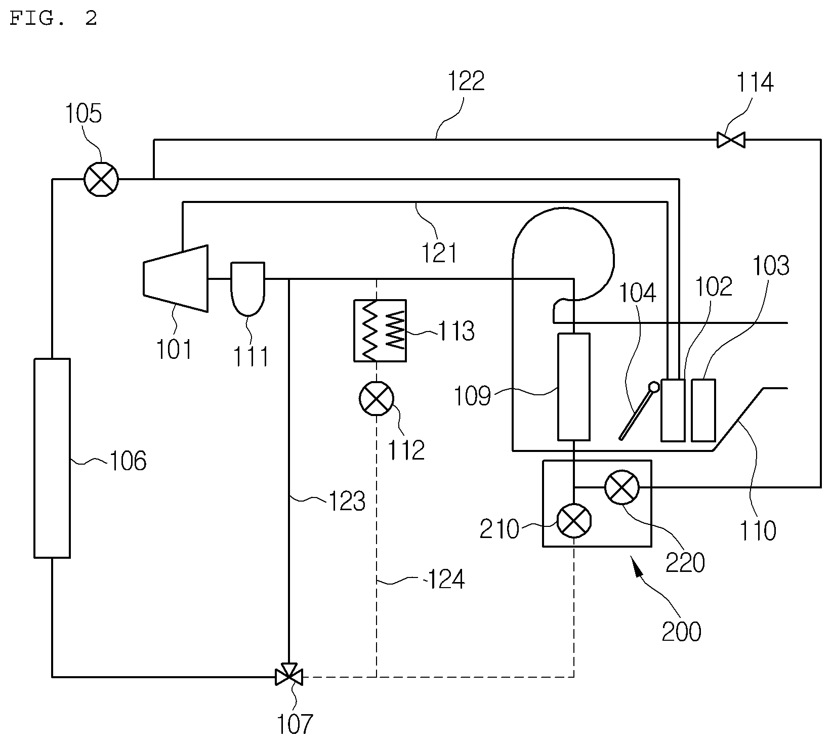 Patent US12345452 Figure 2 – Combination valve unit and vehicle heat pump system