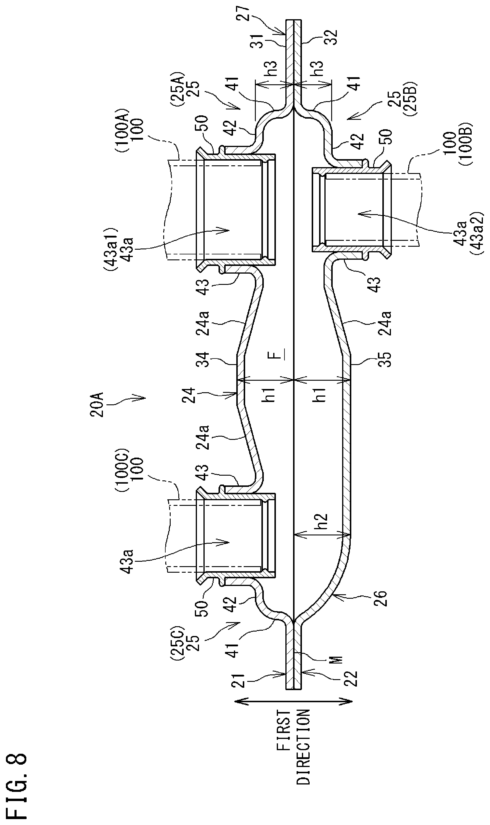 Patent US12345453 Figure 8 – Plate-type refrigerant pipe and refrigeration apparatus