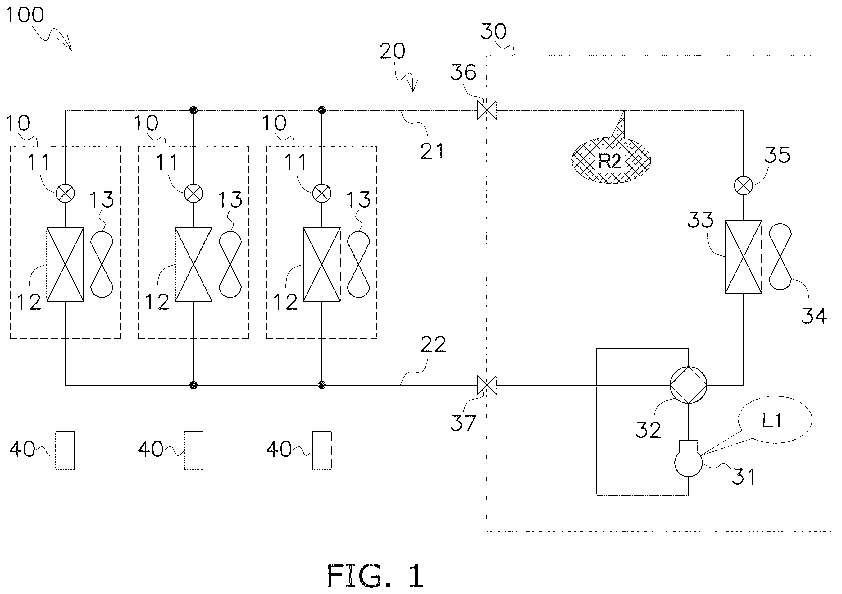 Patent US12345454 Figure 1 – Refrigerant cycle apparatus and method for installing refrigerant cycle apparatus