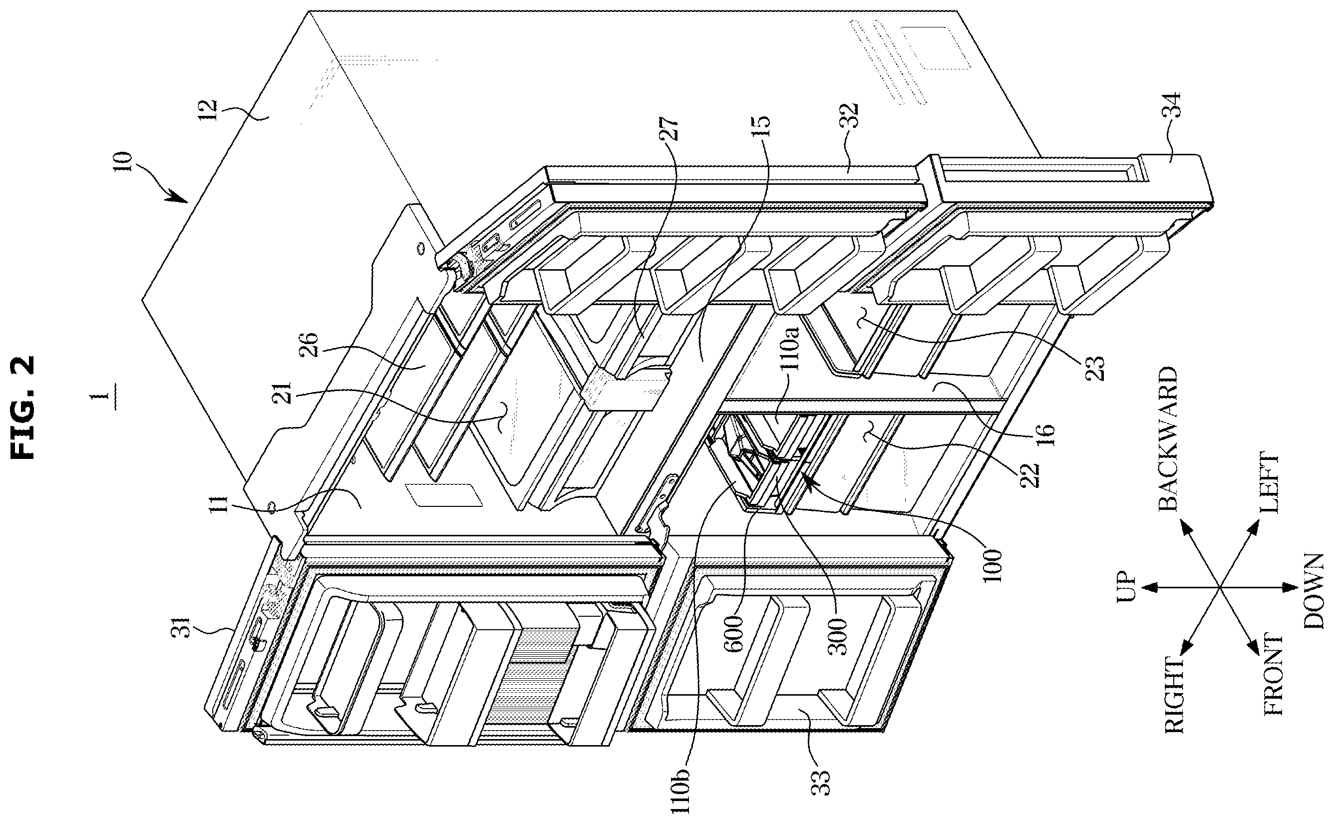 Patent US12345459 Figure 2 – Refrigerator