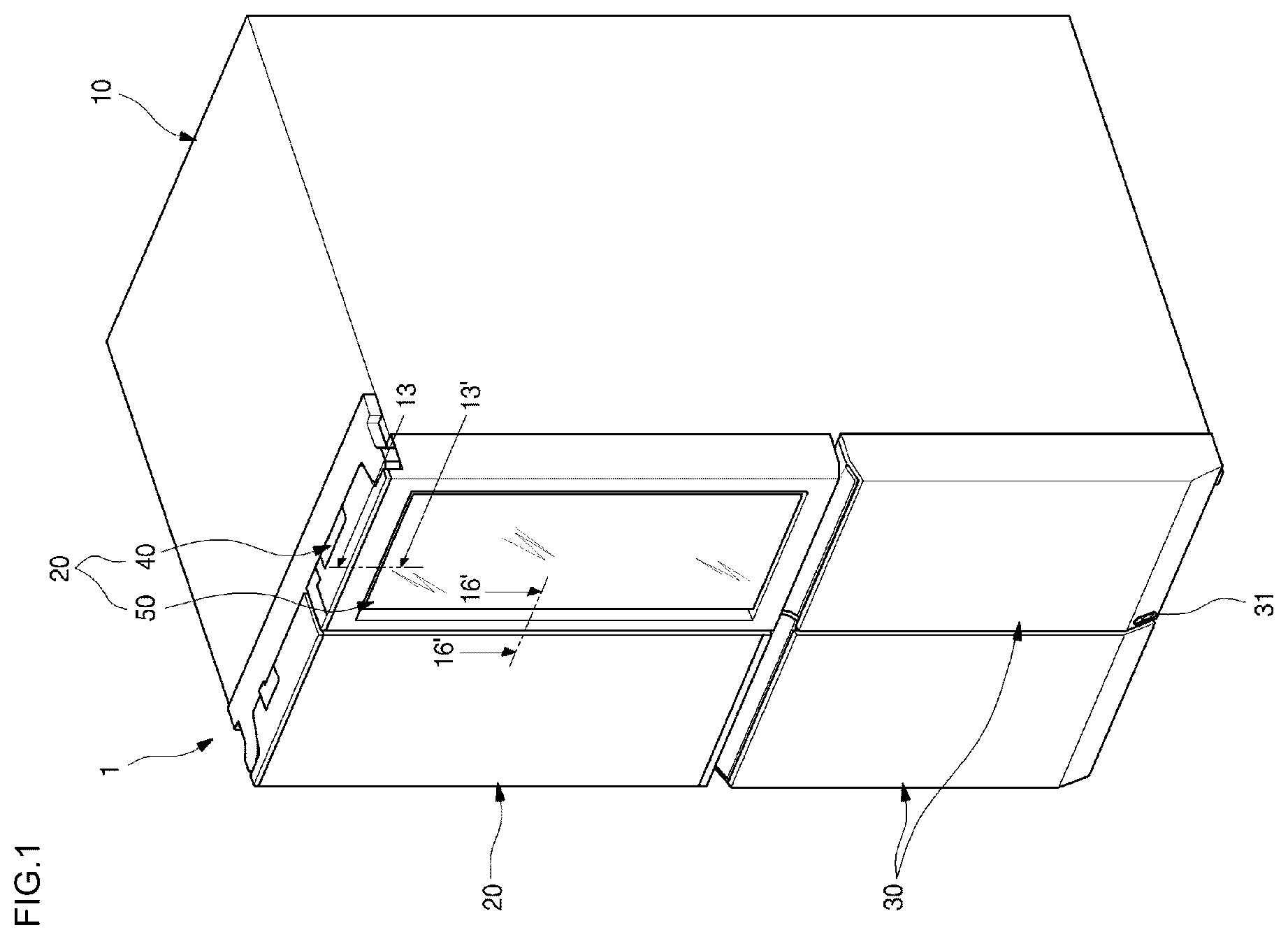 Patent US12345466 Figure 1 – Refrigerator having panel assembly