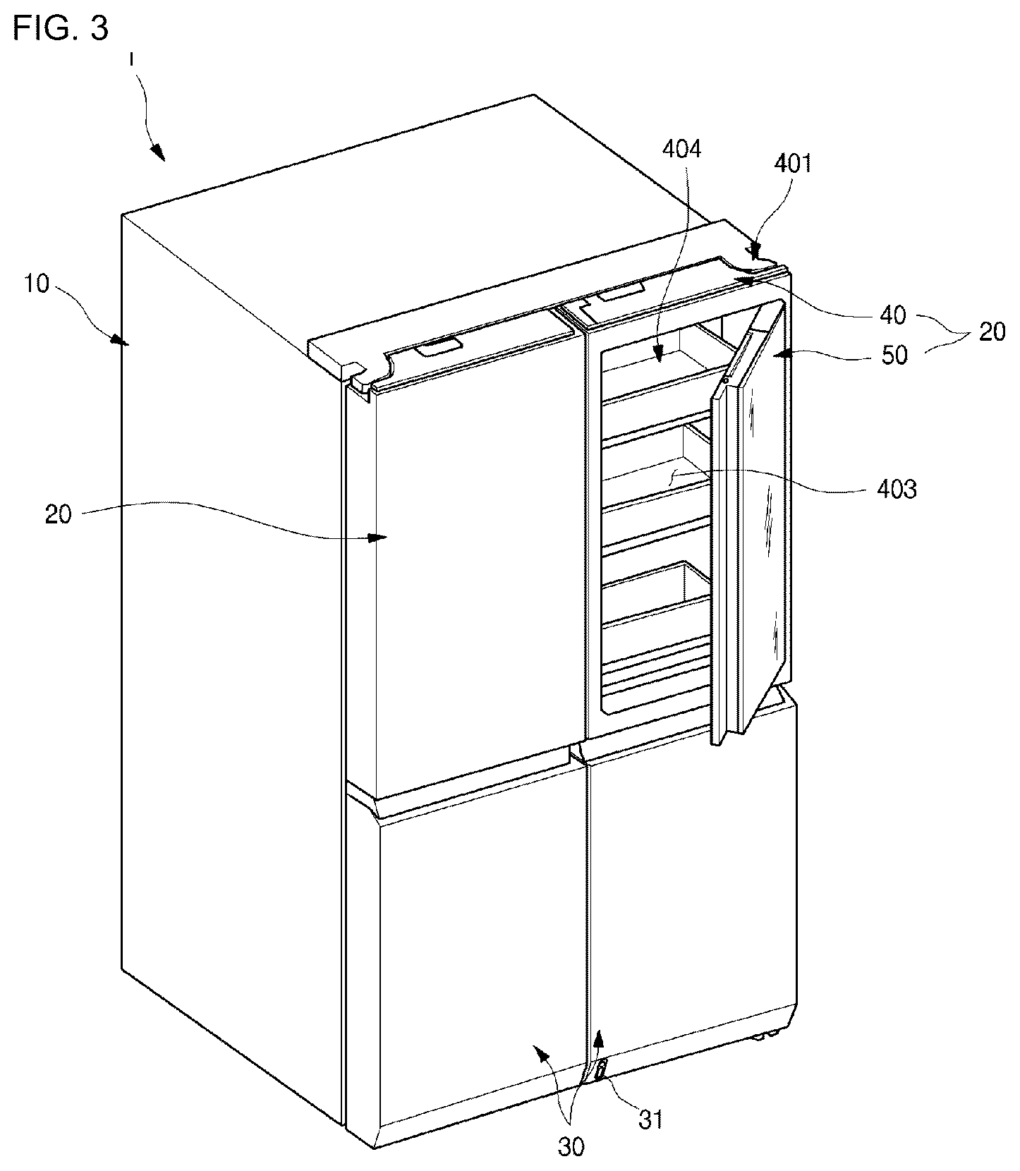 Patent US12345466 Figure 3 – Refrigerator having panel assembly