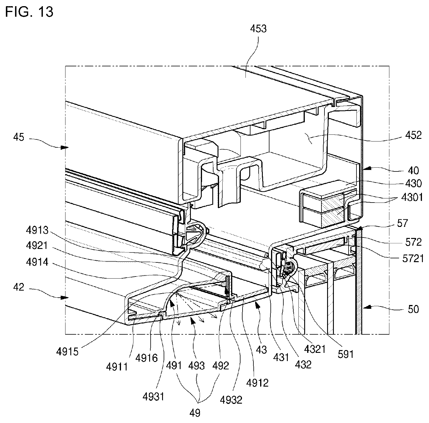 Patent US12345466 Figure 13 – Refrigerator having panel assembly