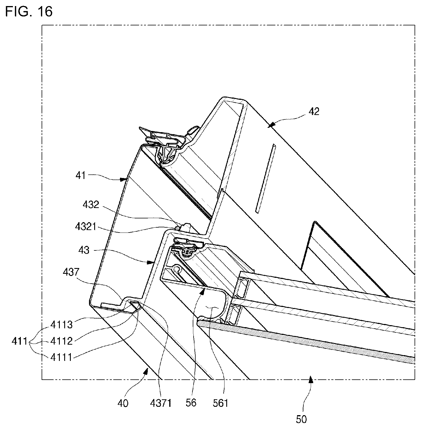 Patent US12345466 Figure 16 – Refrigerator having panel assembly