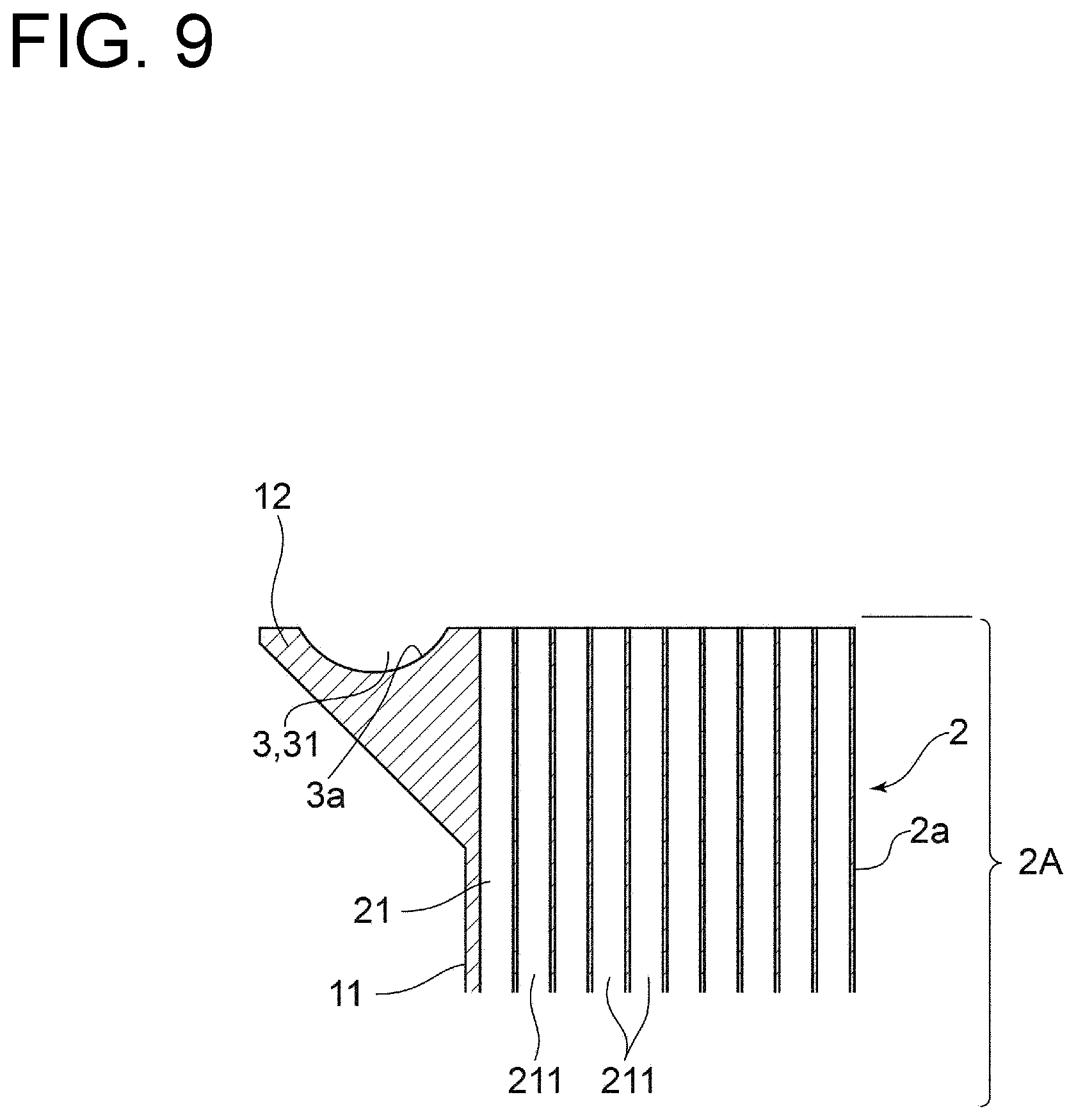 Patent US12345475 Figure 9 – Heat exchanger core, heat exchanger, and method of producing heat exchanger core