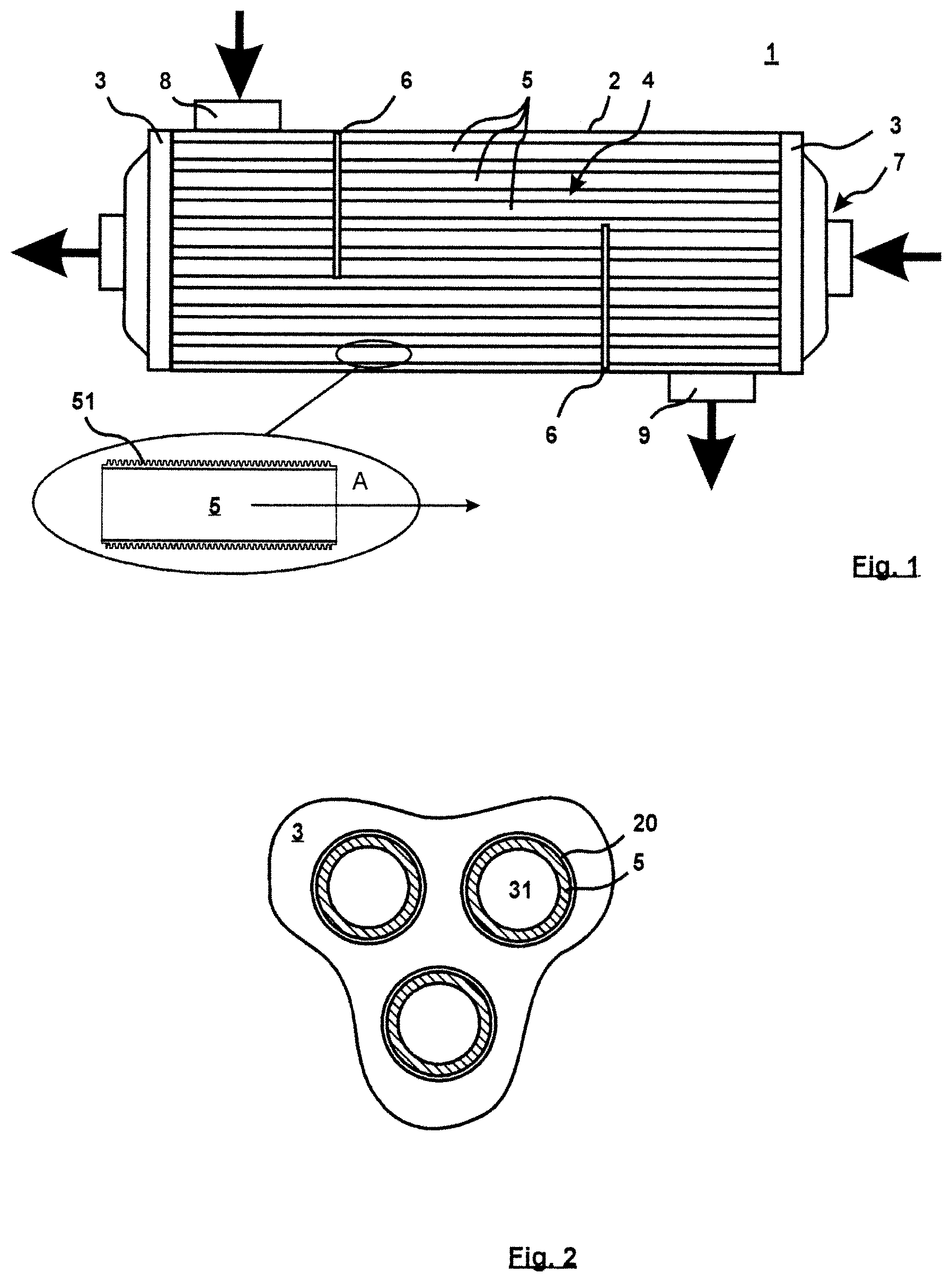 Patent US12345476 Figure 1 – Tube bundle heat exchanger