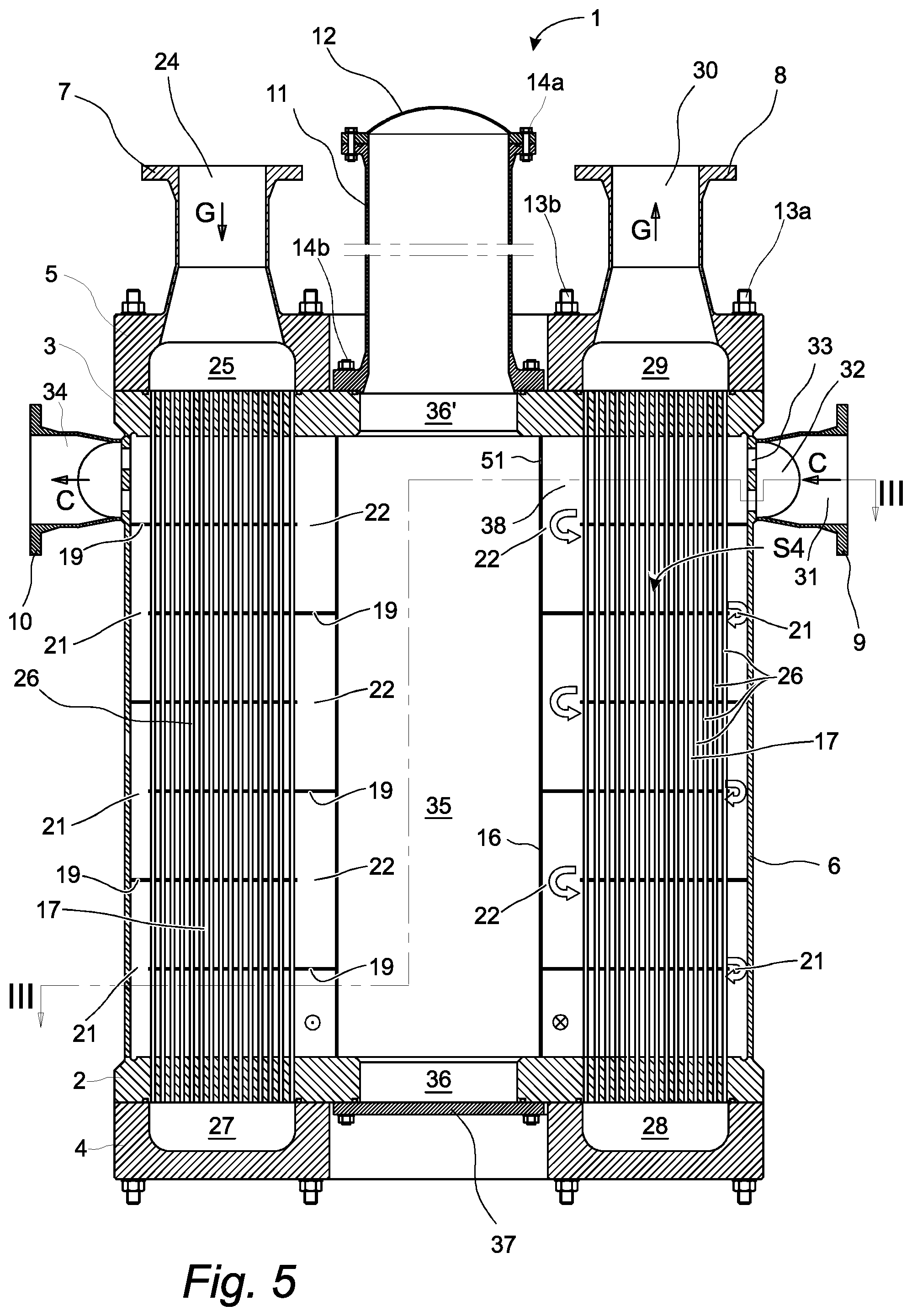 Patent US12345482 Figure 5 – Tube heat exchanger