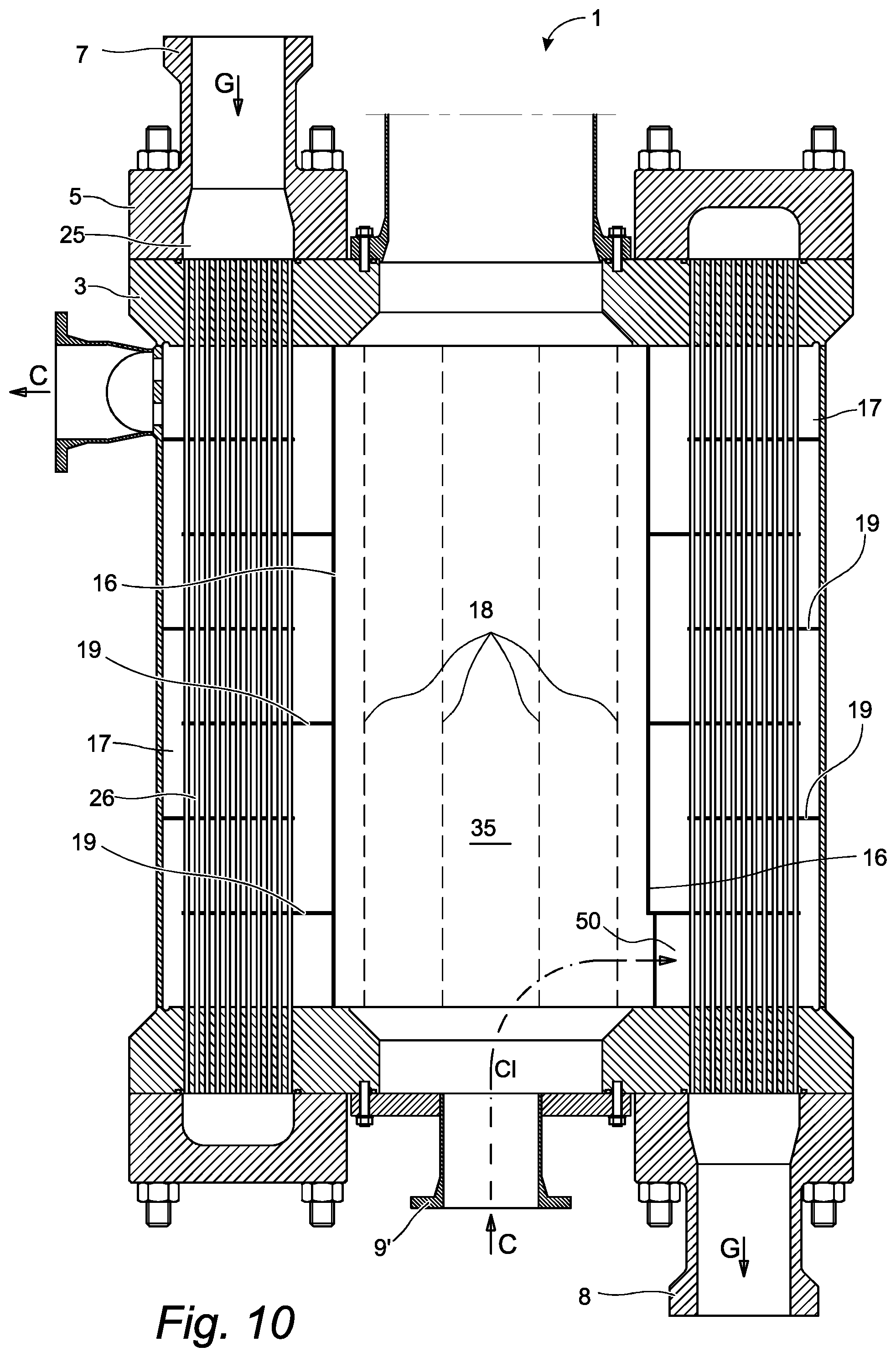 Patent US12345482 Figure 9 – Tube heat exchanger