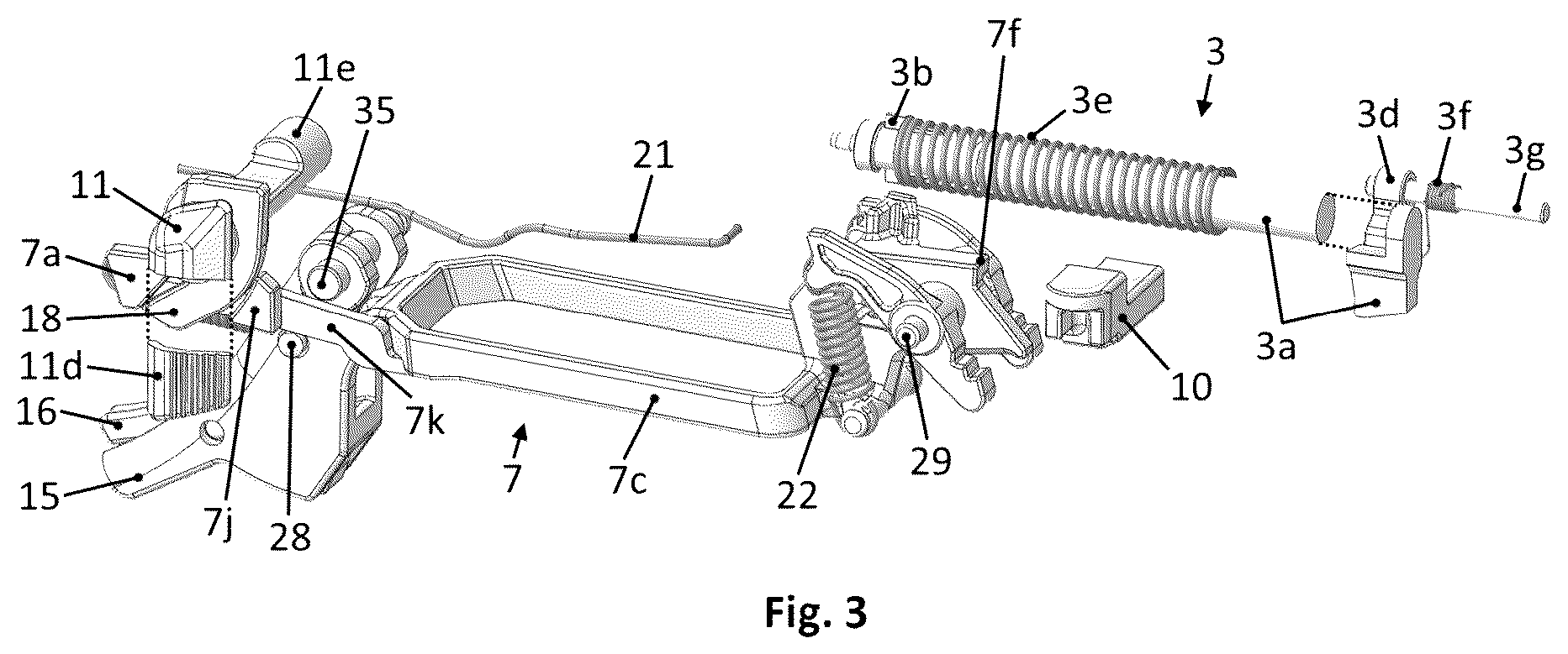 Patent US12345488 Figure 3 – Self-loading pistol with a pre-cocked firing pin with an assembly for safe disassembling