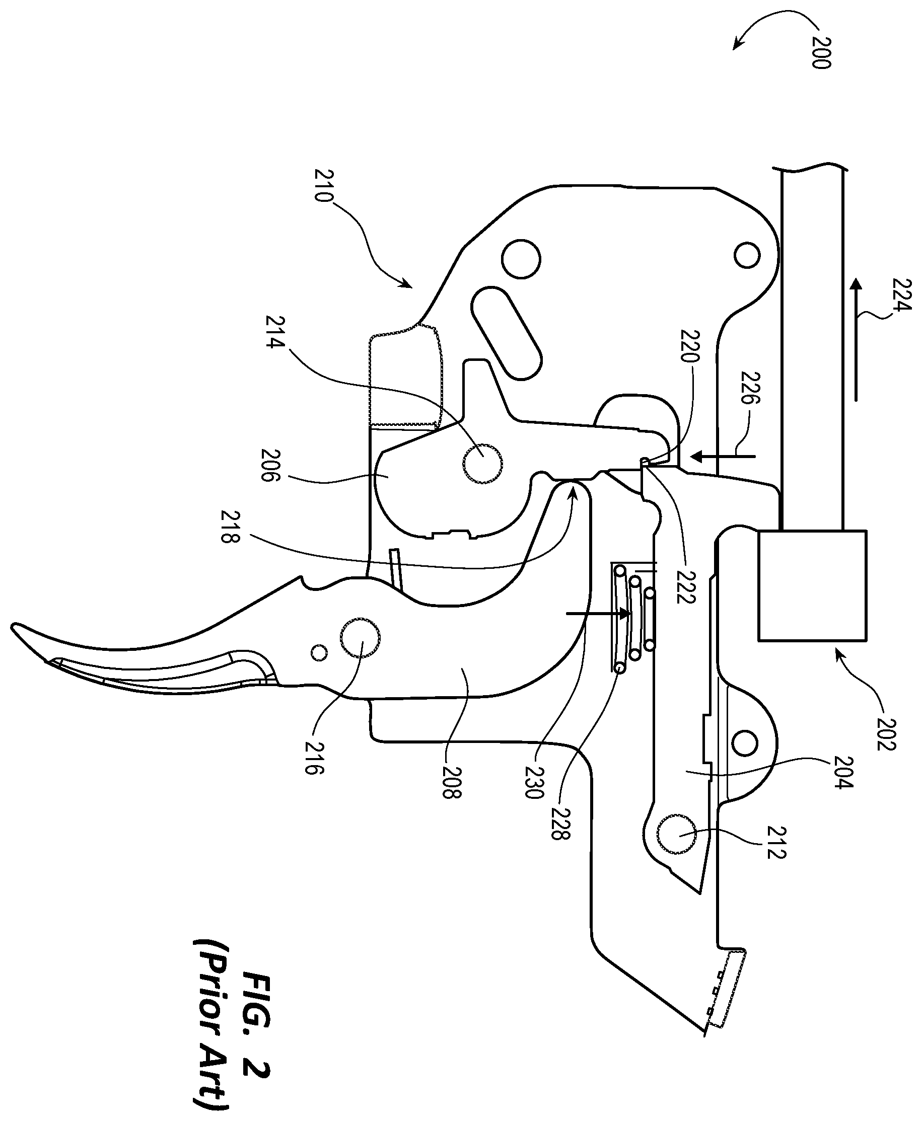 Patent US12345489 Figure 2 – Trigger mechanism for a firearm