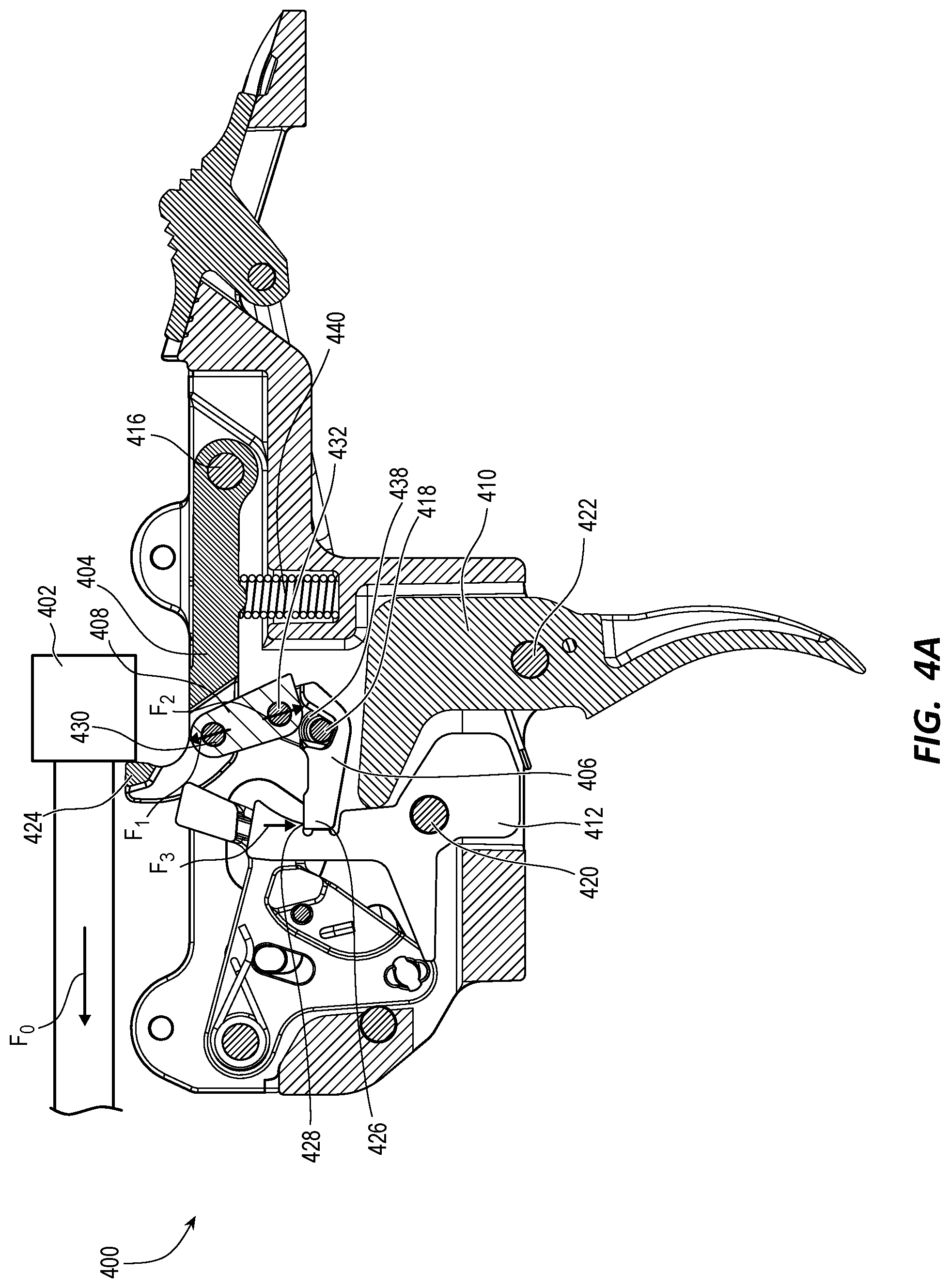 Patent US12345489 Figure 5 – Trigger mechanism for a firearm