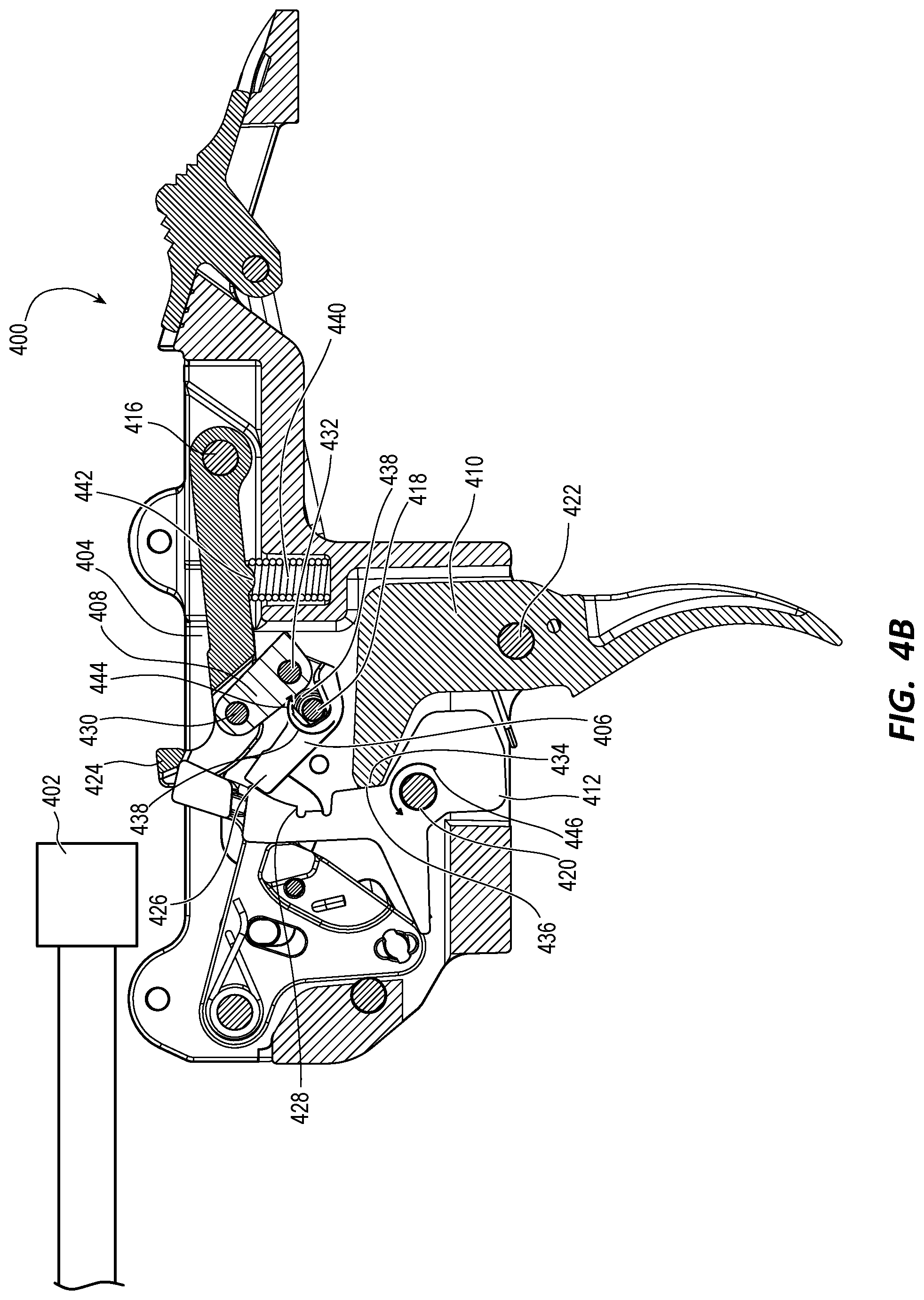 Patent US12345489 Figure 6 – Trigger mechanism for a firearm