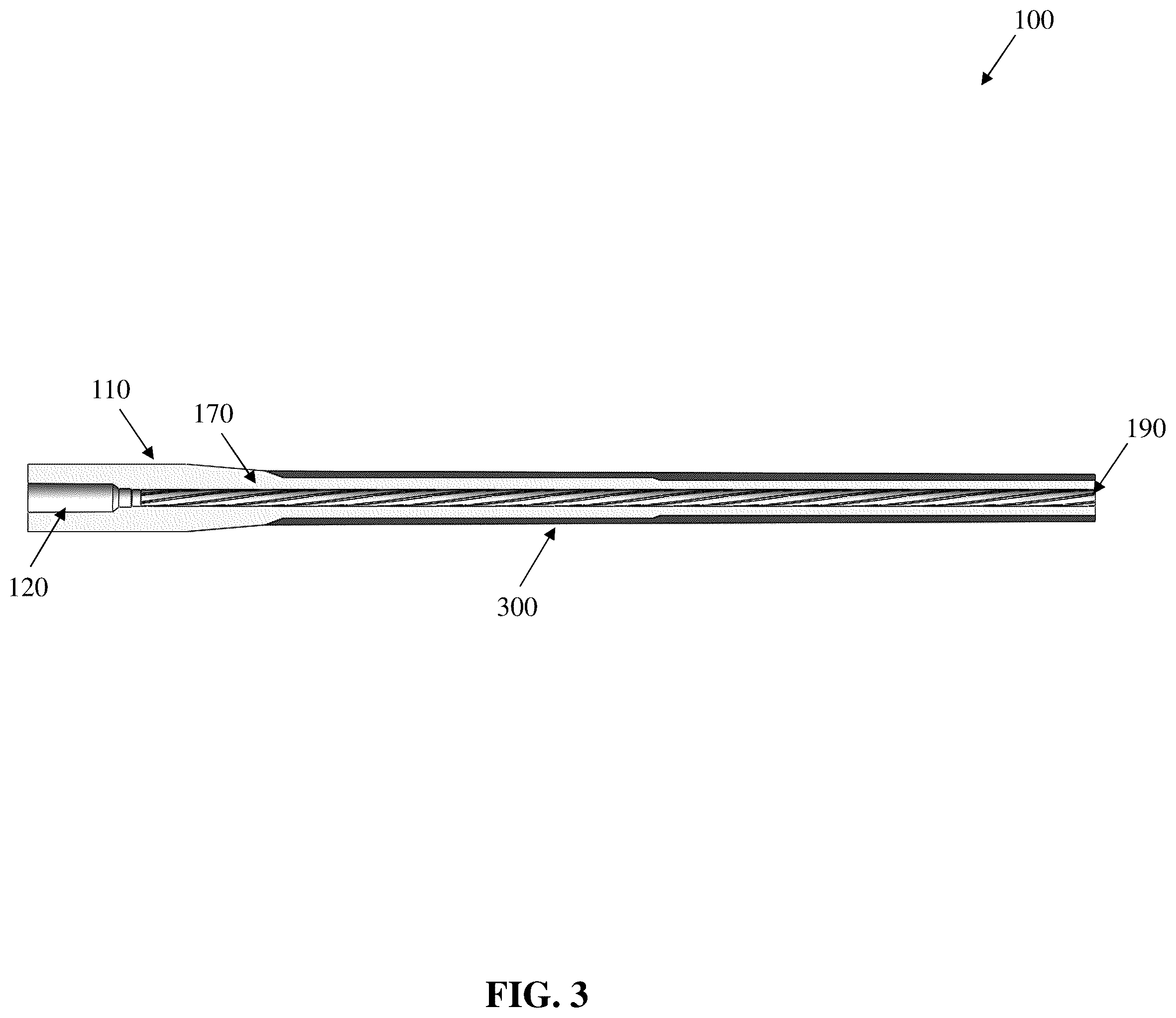 Patent US12345490 Figure 3 – Extended life composite matrix-wrapped lightweight firearm barrel
