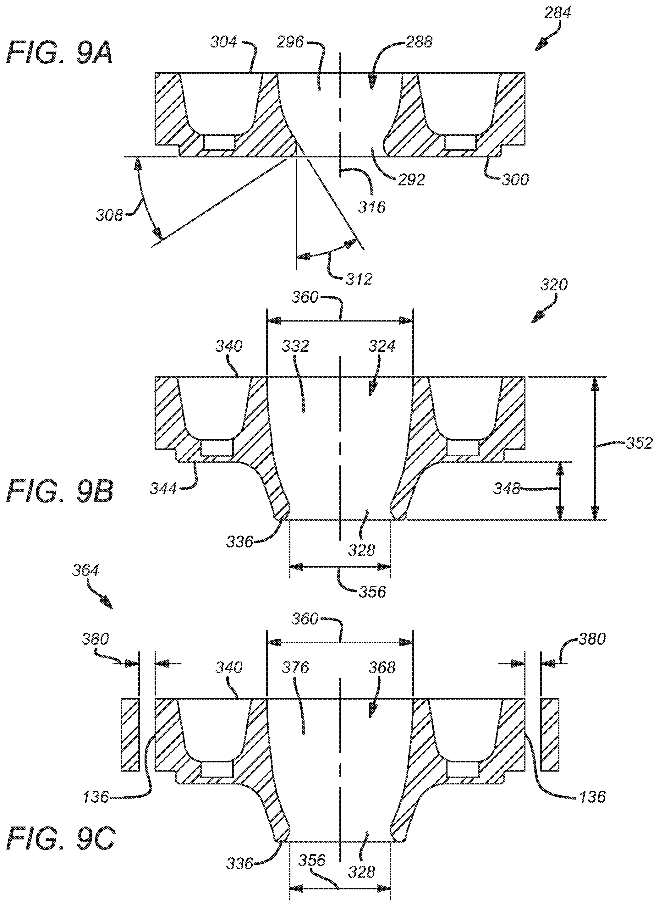 Patent US12345491 Figure 6 – Diverging central bore for firearm sound suppressor